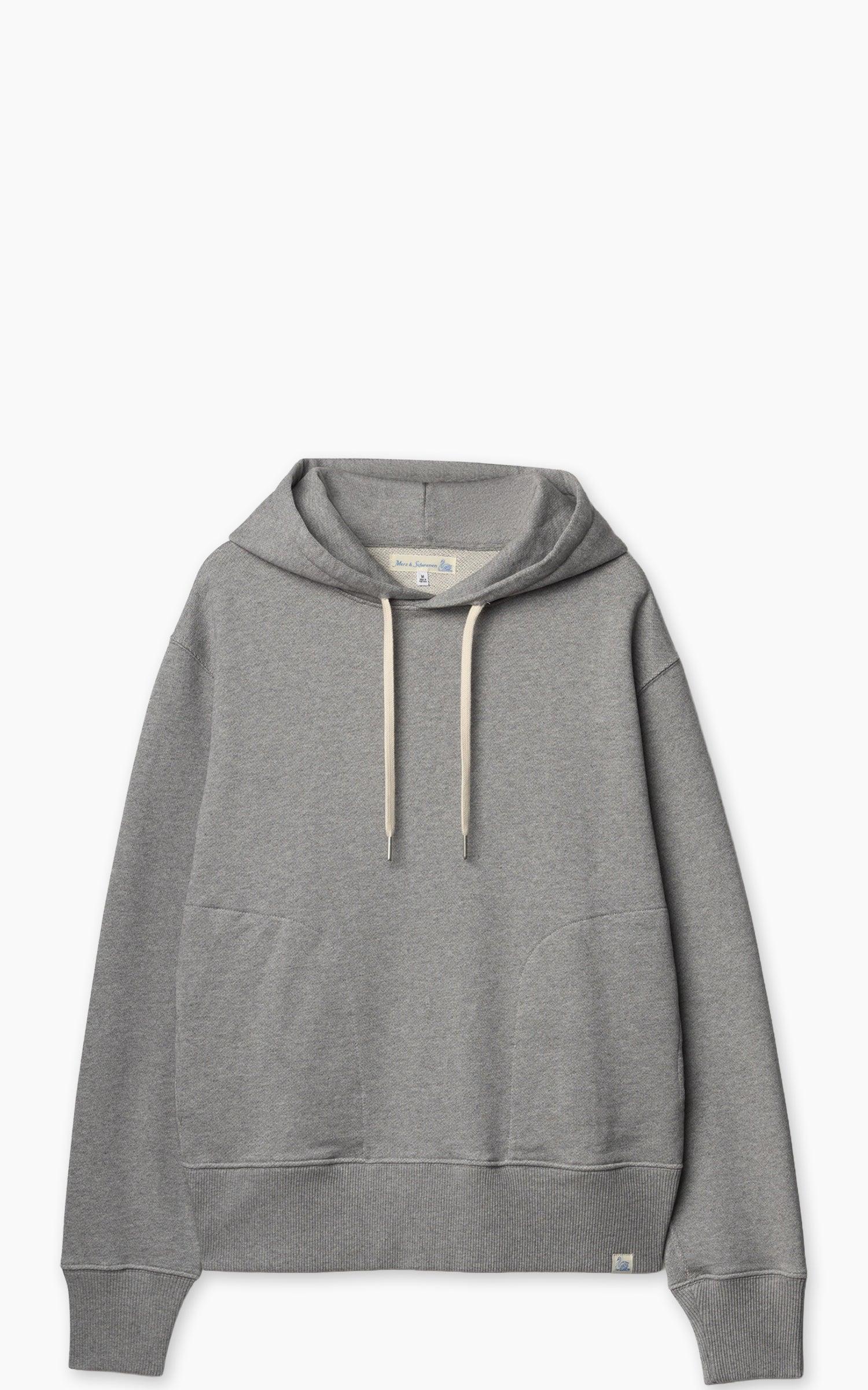 HOODIE01 Authentic Fleece Classic Fit Hoodie Grey Melange