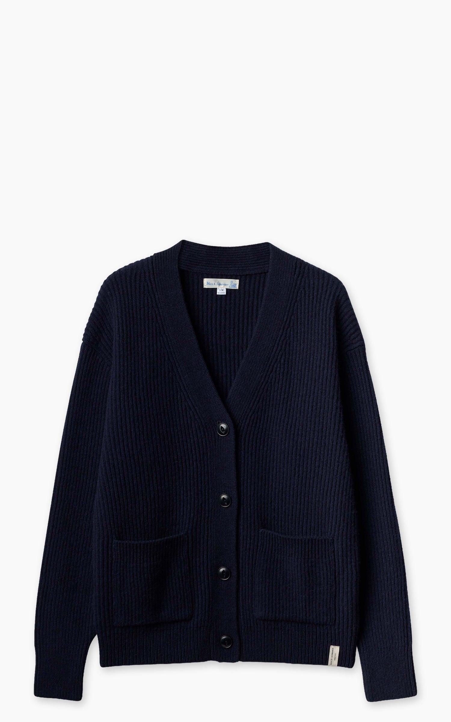 LOCG02 Merino Wool-Cashmere Cardigan Dark Navy