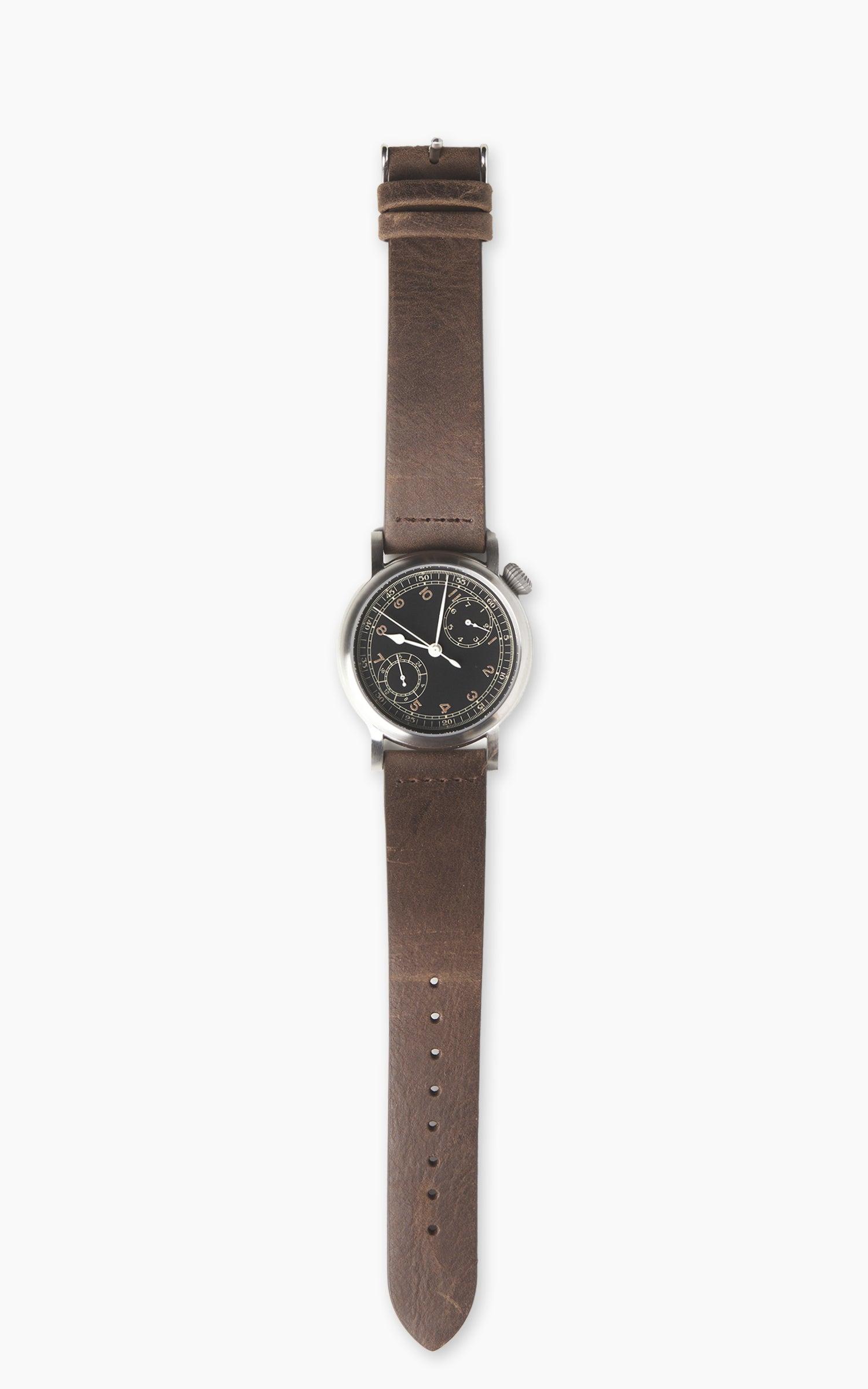 Type A-7 Aviation Hack Watch Leather Strap Black