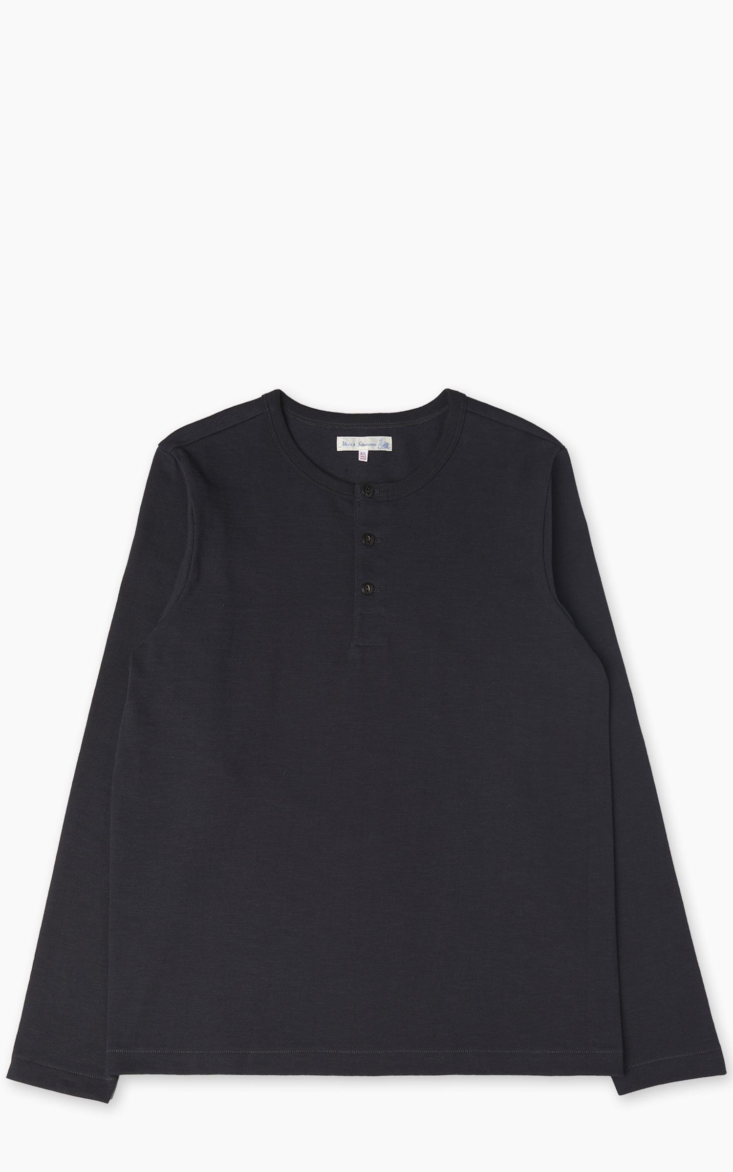 2S08 Loopwheeled Heavyweight Long Sleeve Henley Charcoal
