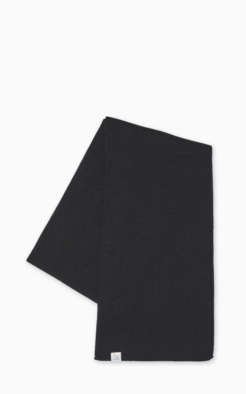 MWSC01 Merino Wool Ribbed Scarf Deep Black
