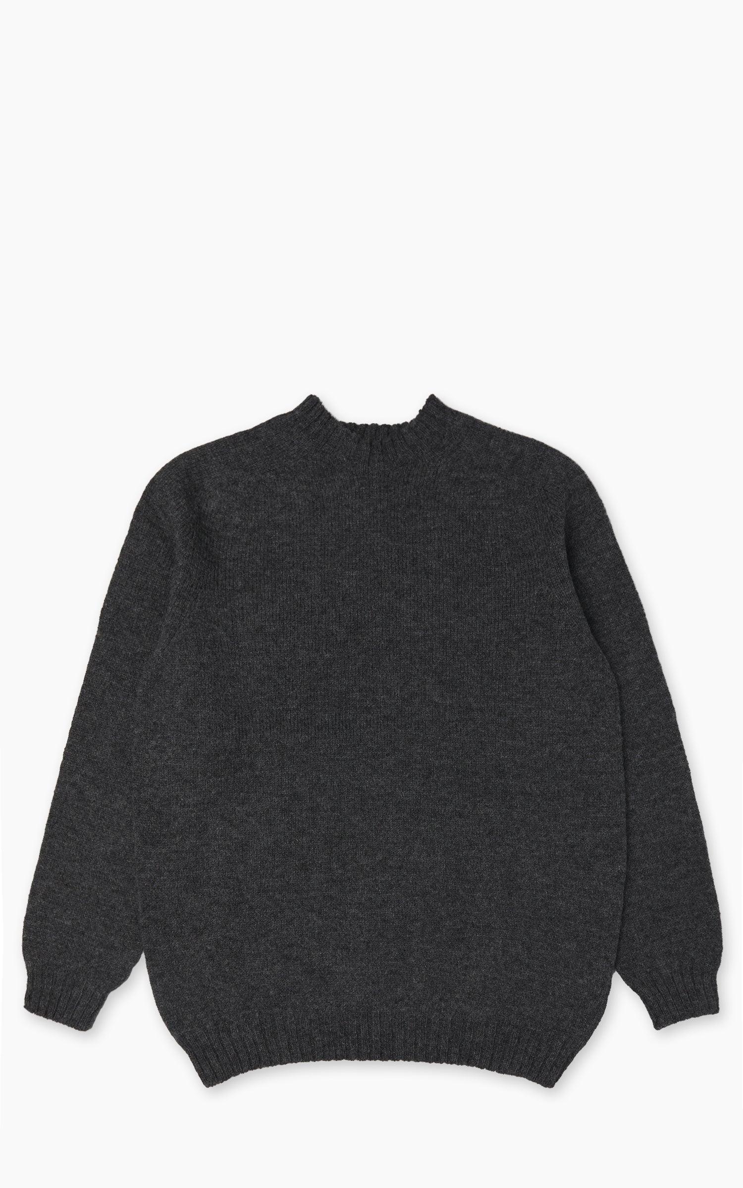 SW1 Shetland Wool Crewneck Sweater Charcoal