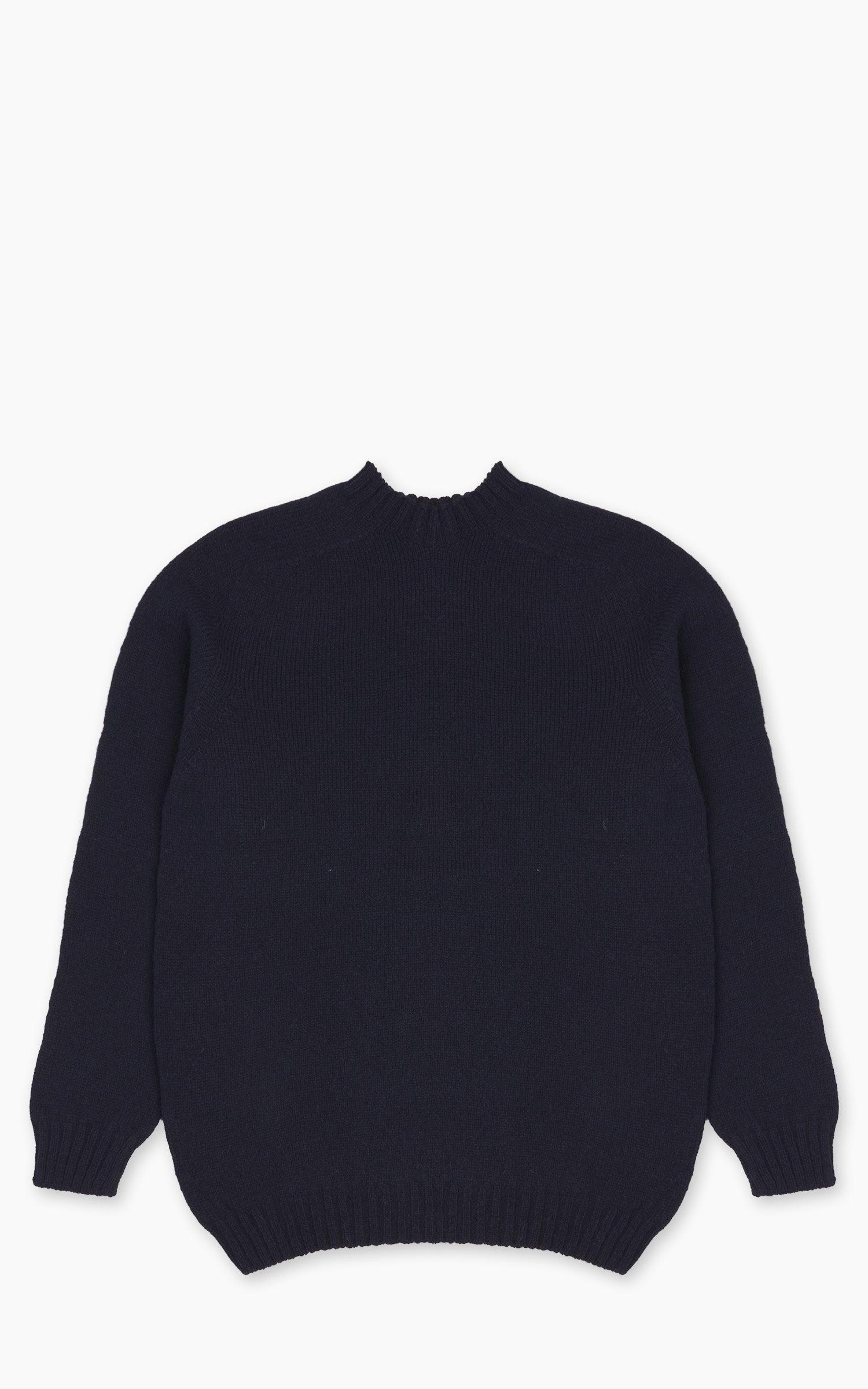 SW1 Shetland Wool Crewneck Sweater Navy