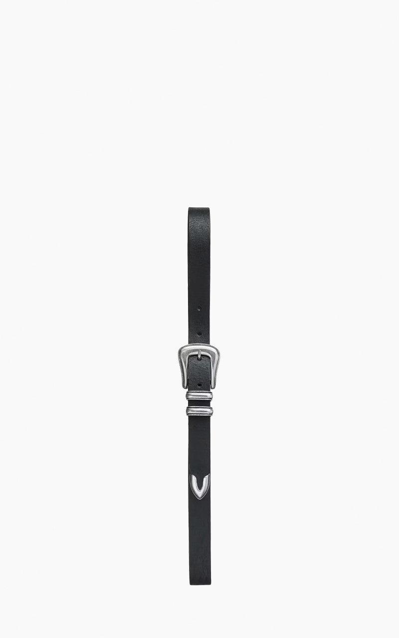 Western Silver Belt Black