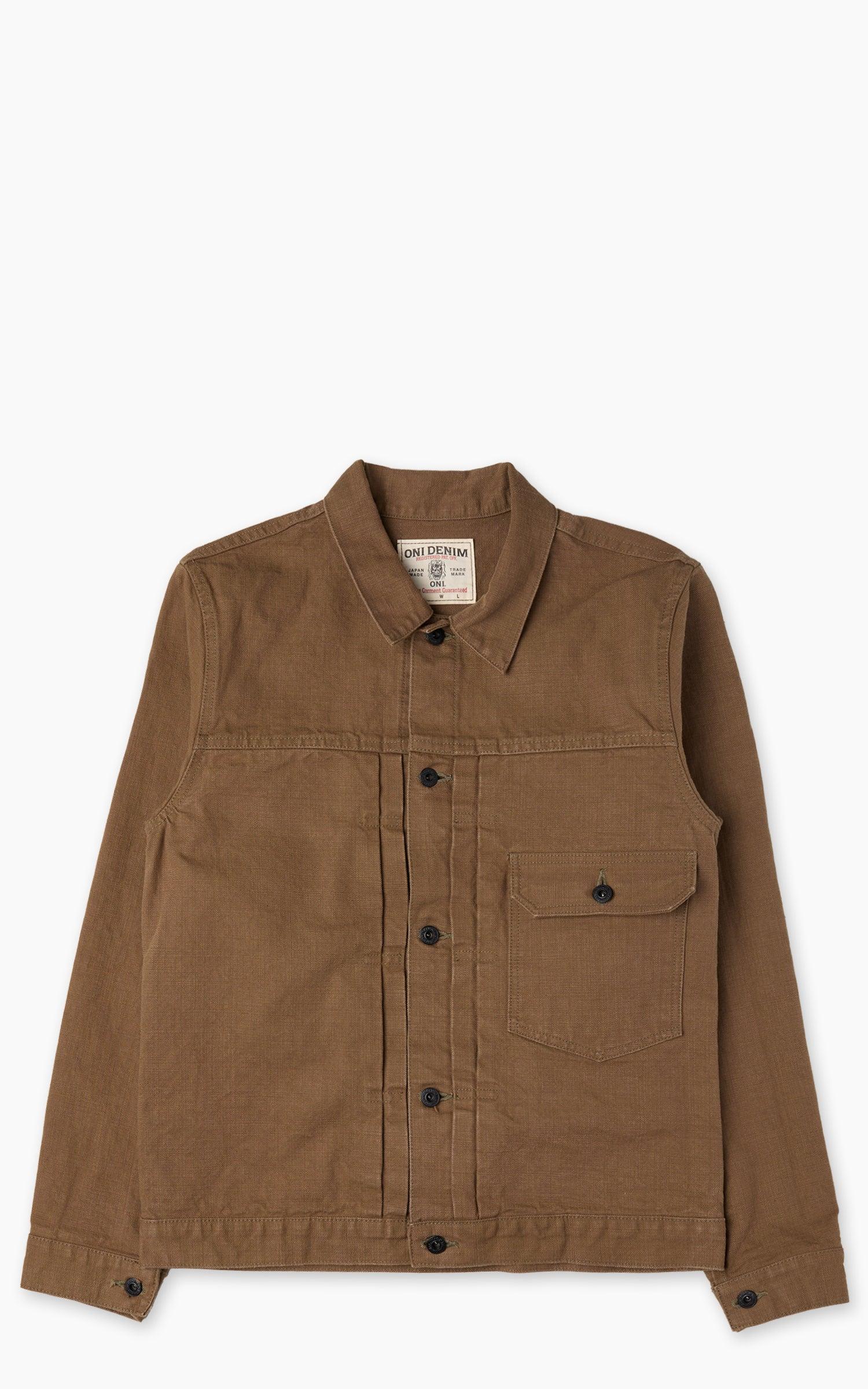 01507L-HOX-BRK Type I Jacket Sulfur Dyed Heavy Oxford Brown Khaki 13oz