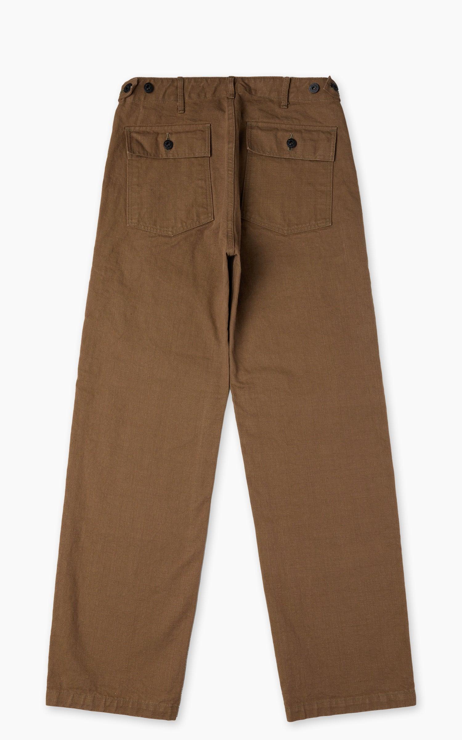207-HOX-BRK Baker Pants Sulfur Dye Heavy Oxford Brown Khaki 13oz