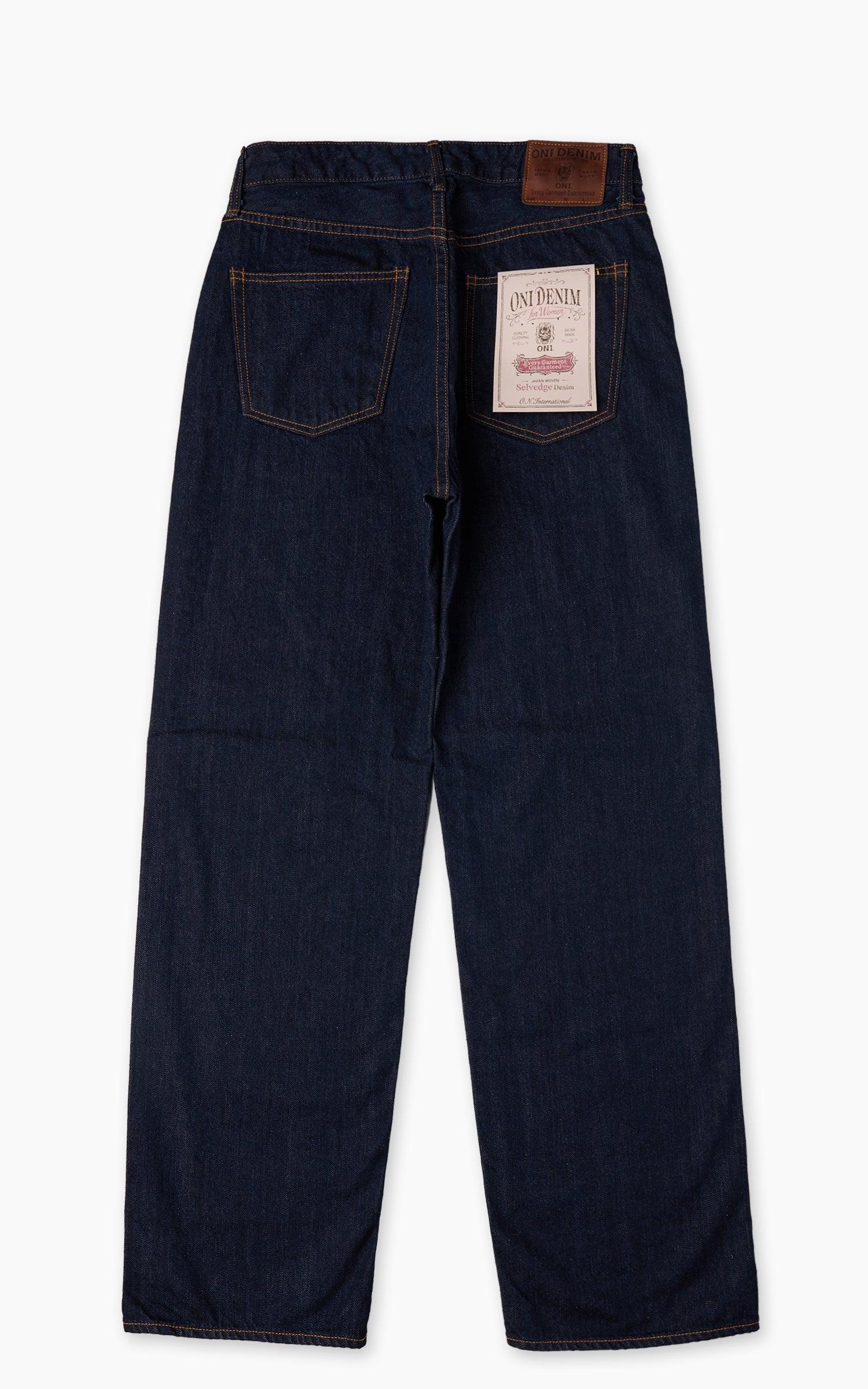 L720-12Z Ladies Wide Straight Selvedge Denim Indigo 12oz
