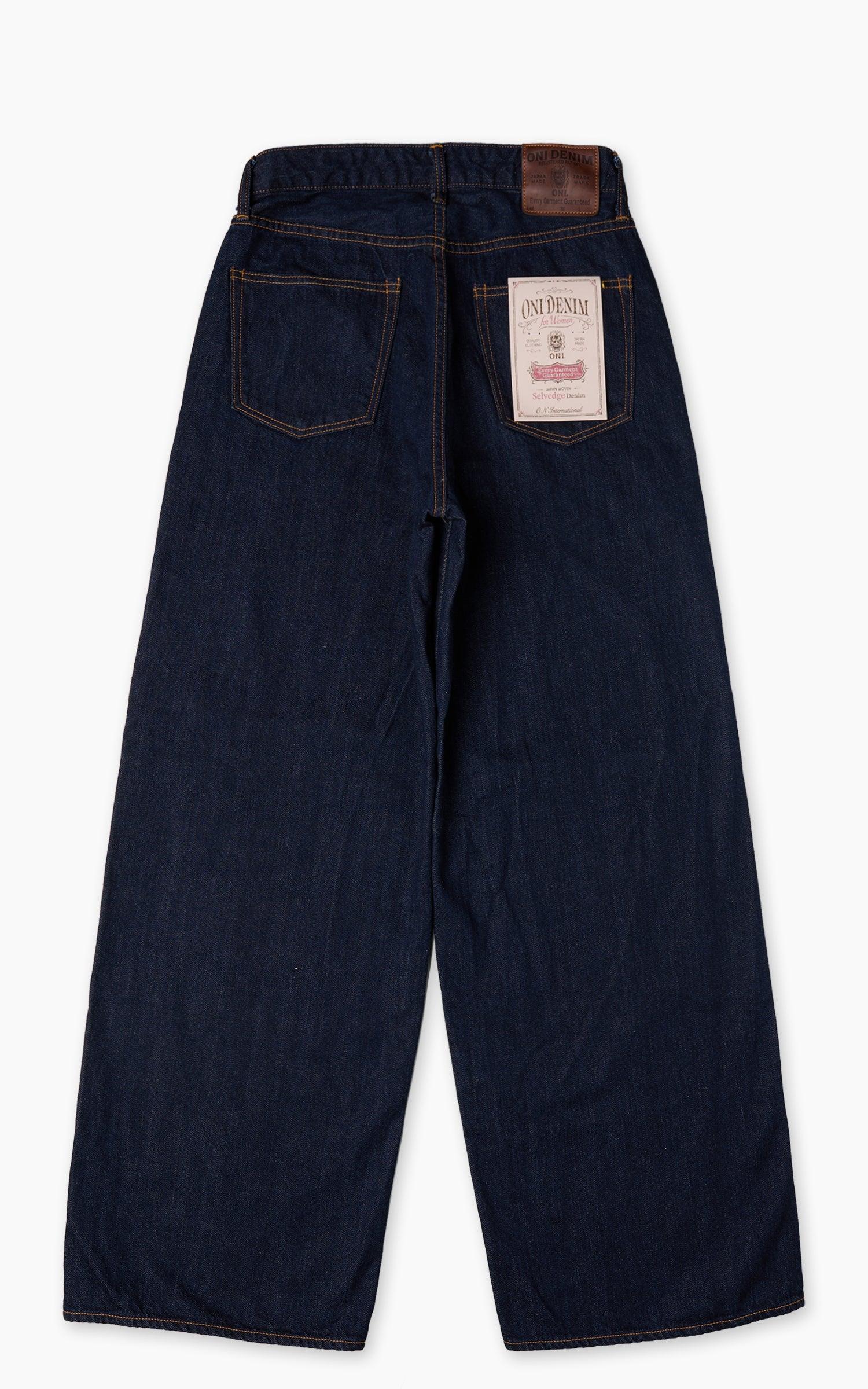 L722-12Z Ladies Super Wide Straight Selvedge Denim Indigo 12oz