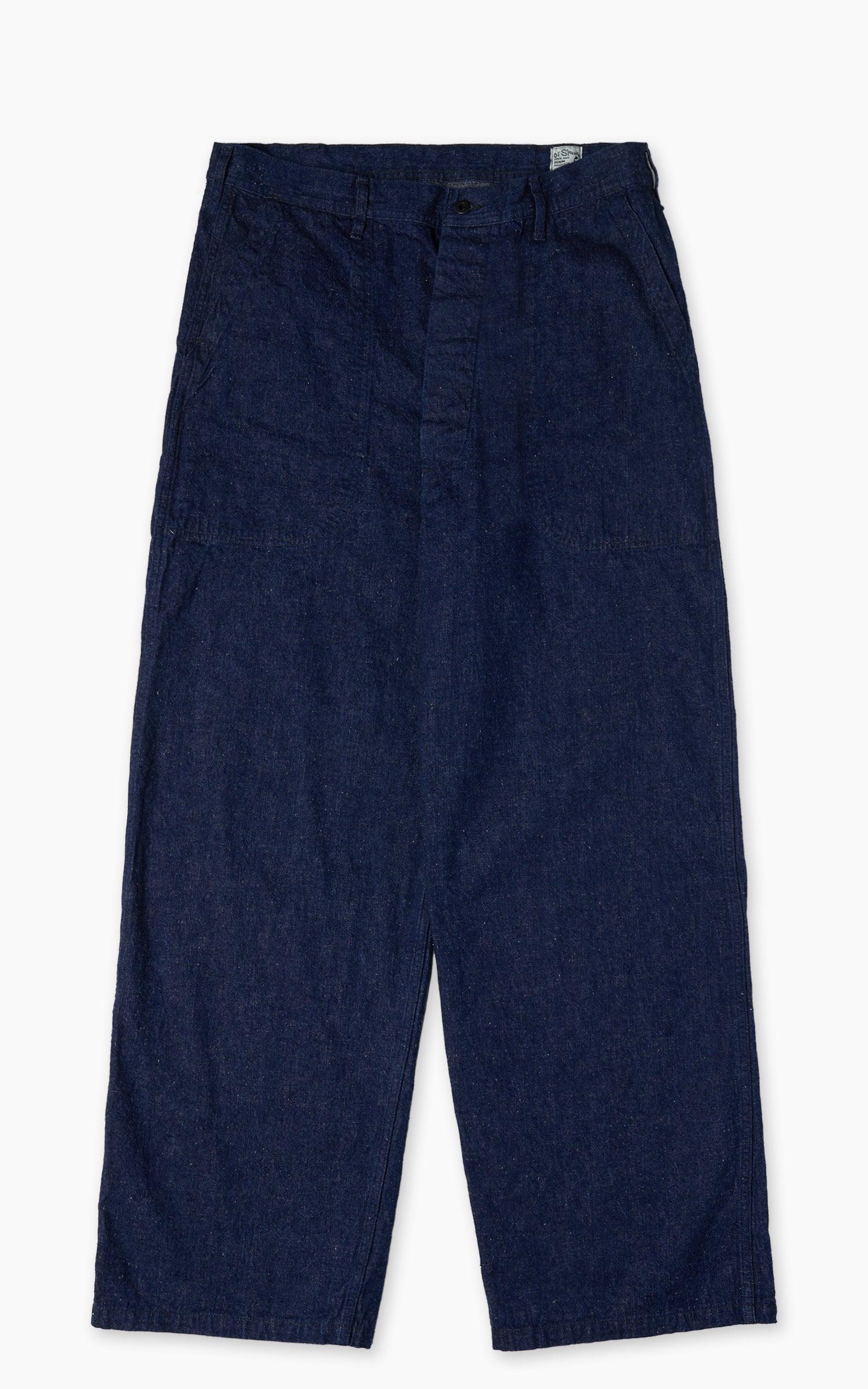 WWII 40s U.S. Navy Wide-Fit Utility Trousers Indigo One Wash
