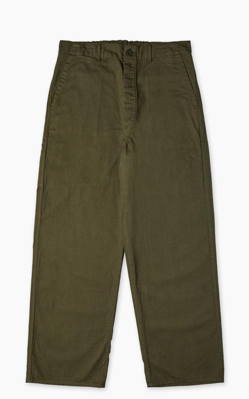 Wide Fit French Work Pants Army Green