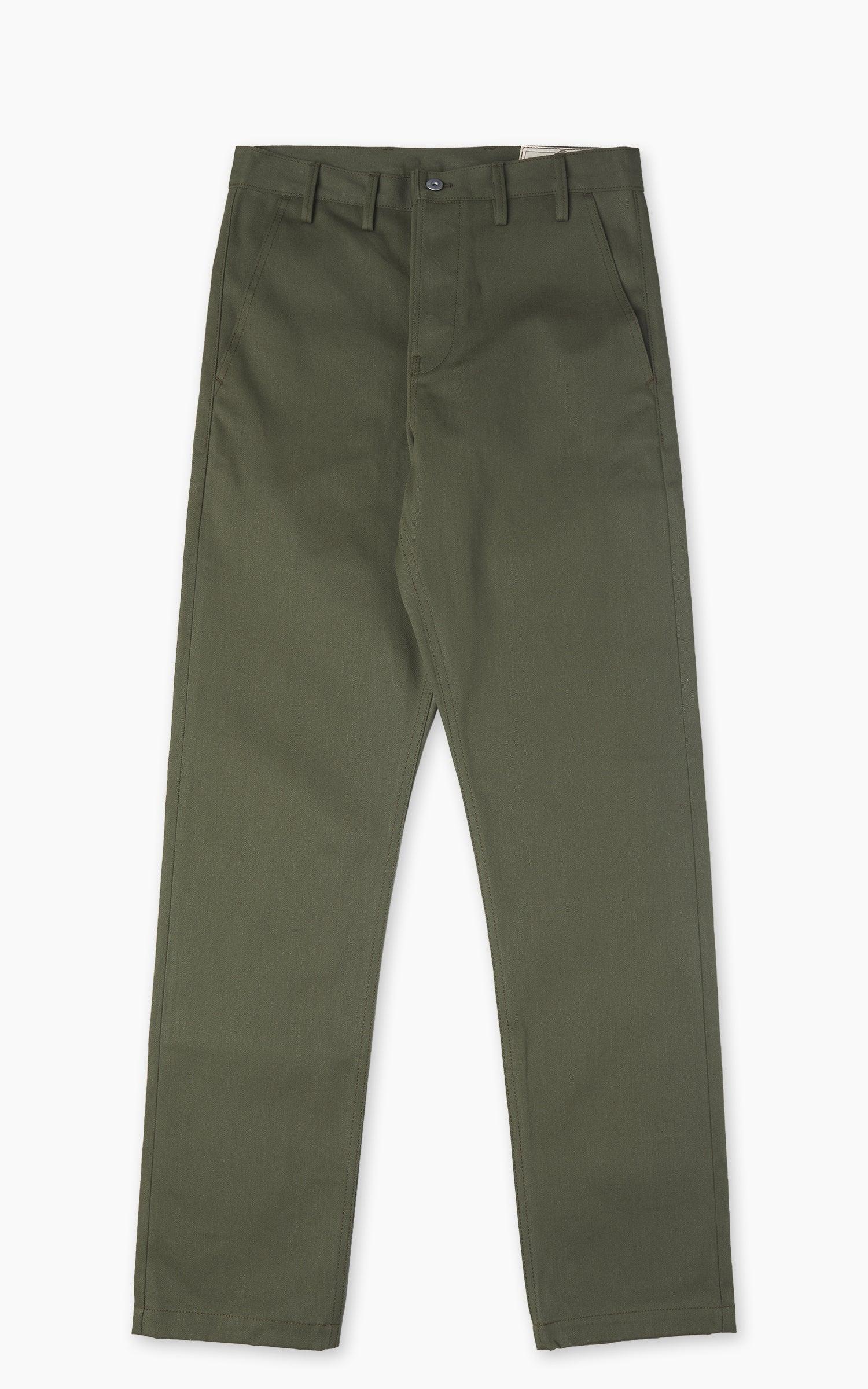 Officer High Trouser Selvedge Olive
