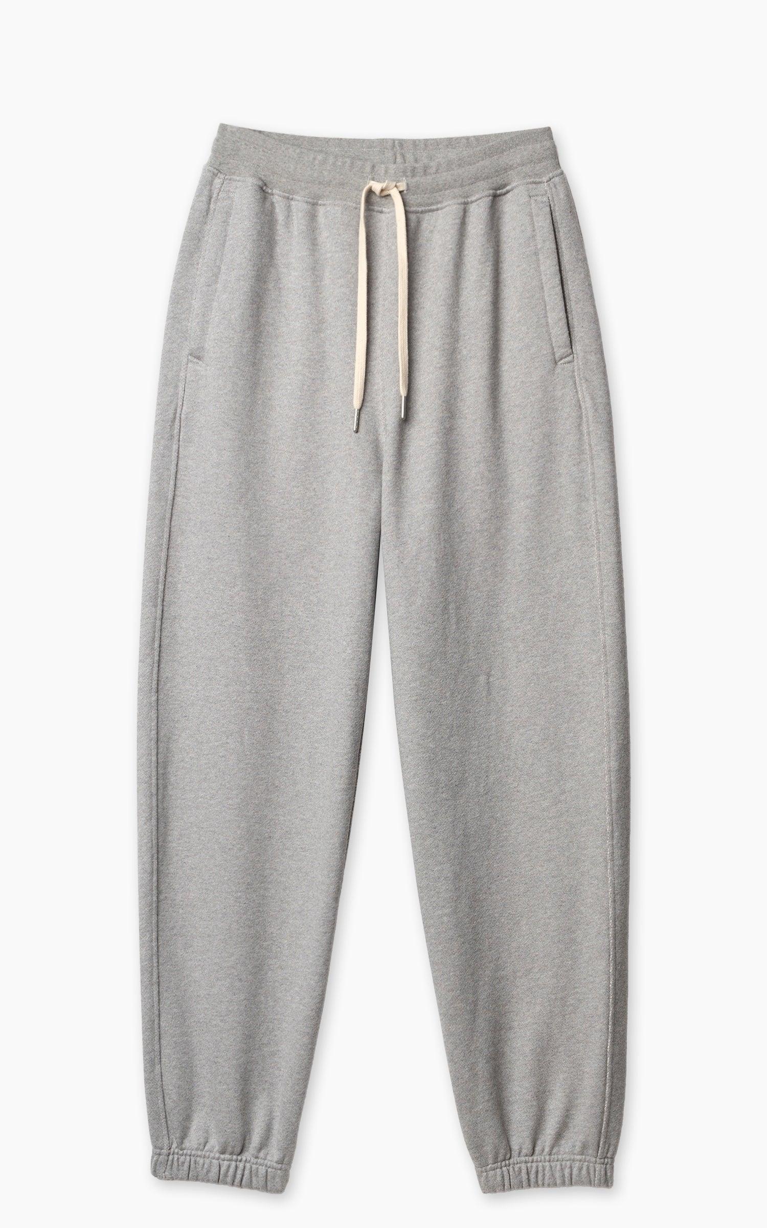 SWEATPTS02 Authentic Fleece Cuffed Cotton Sweatpants Grey Melange