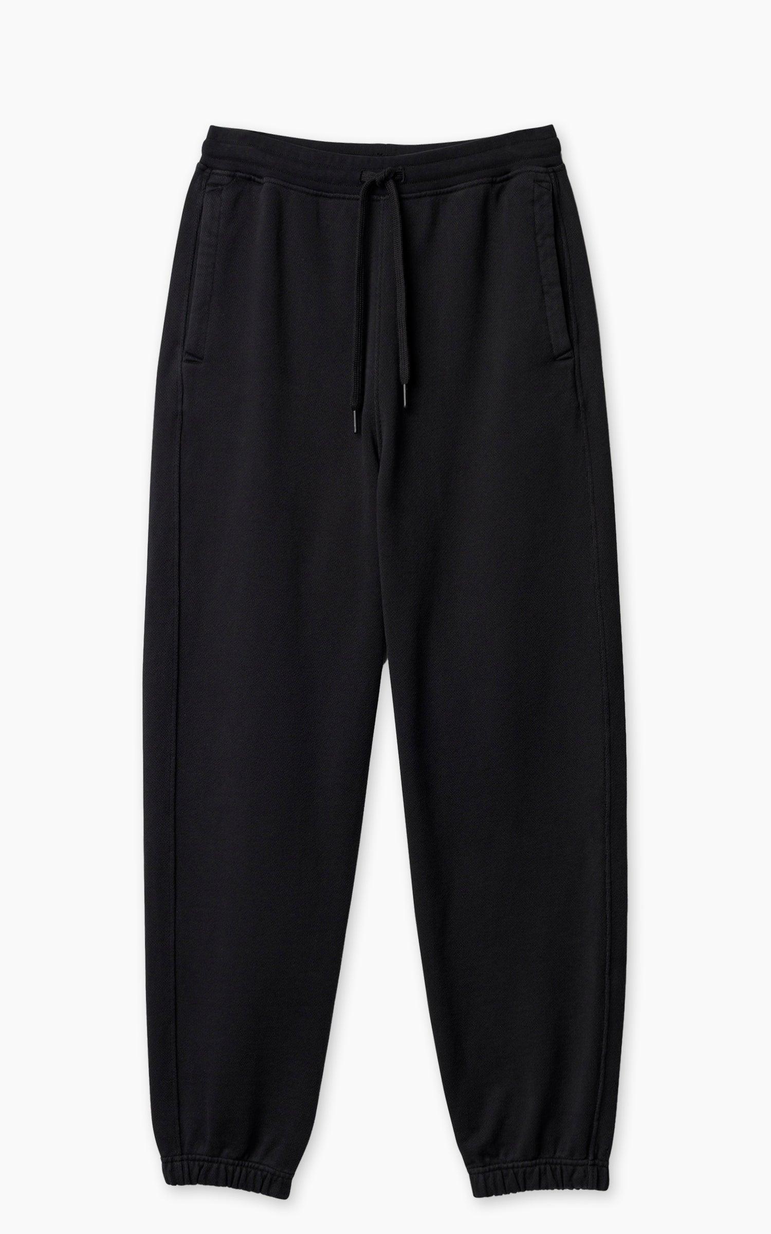 SWEATPTS02 Authentic Fleece Cuffed Cotton Sweatpants Deep Black