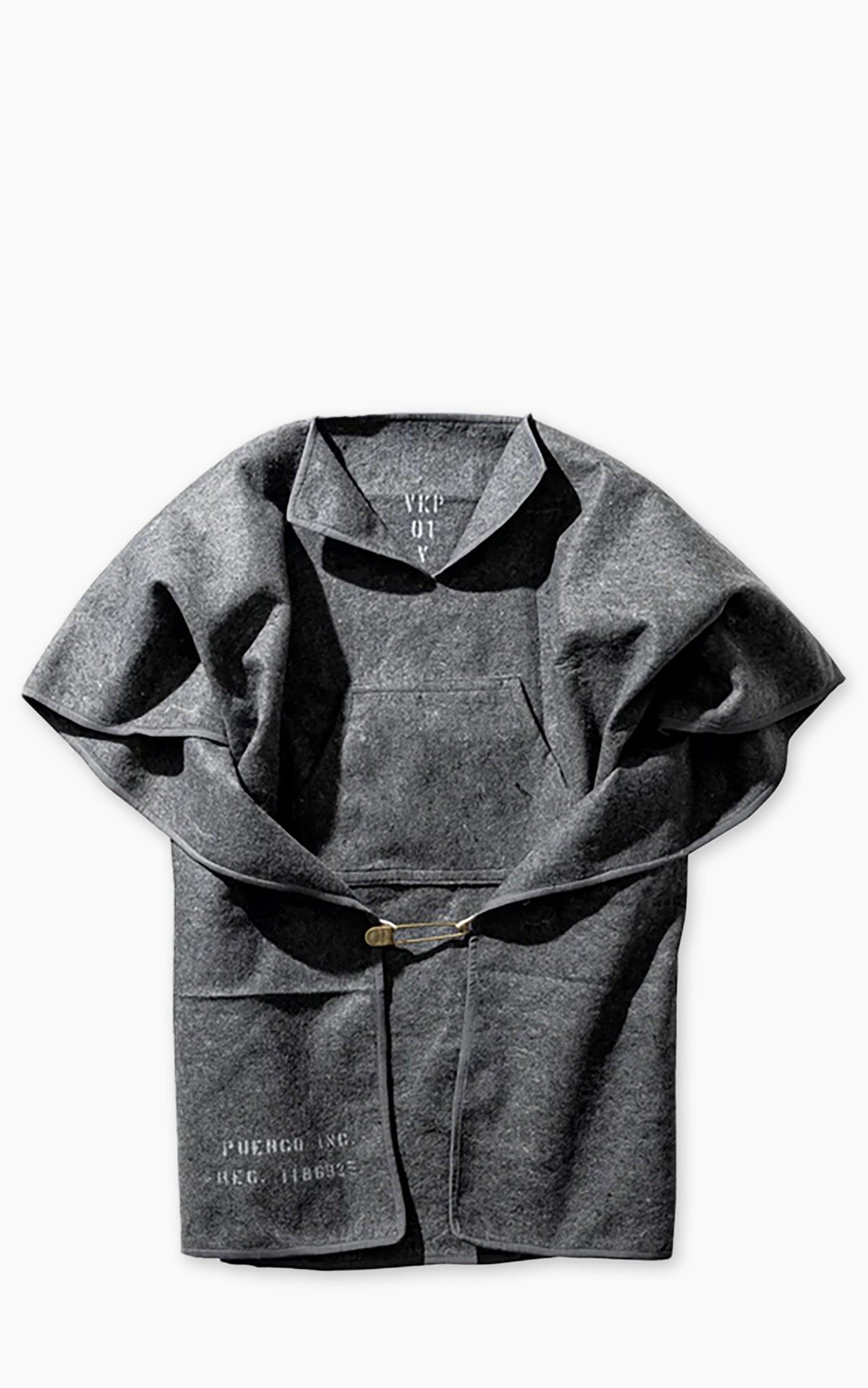 Felted Blanket Poncho Gray