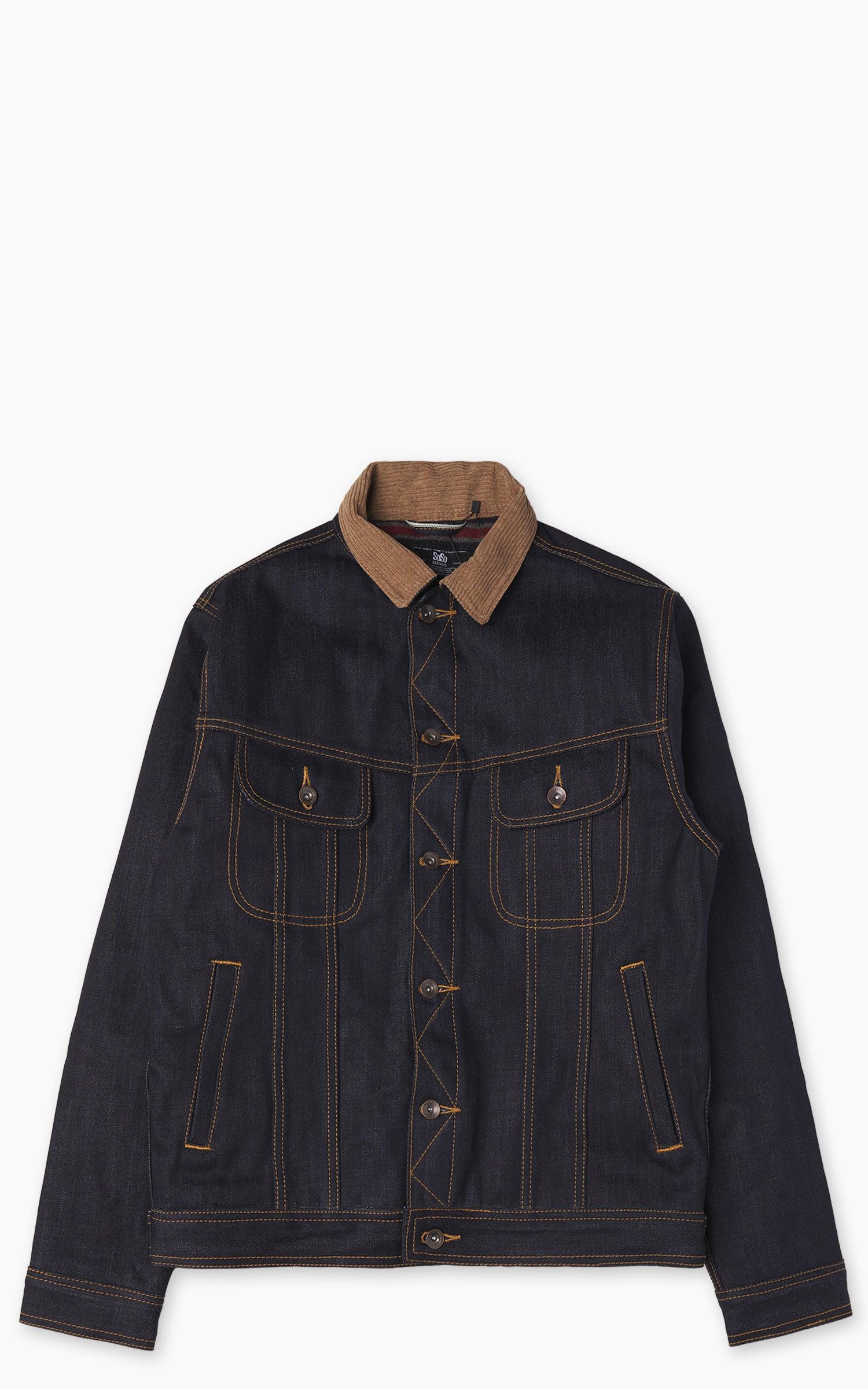 Classic Selvedge Denim Jacket Blanked Lined Indigo 13.5oz
