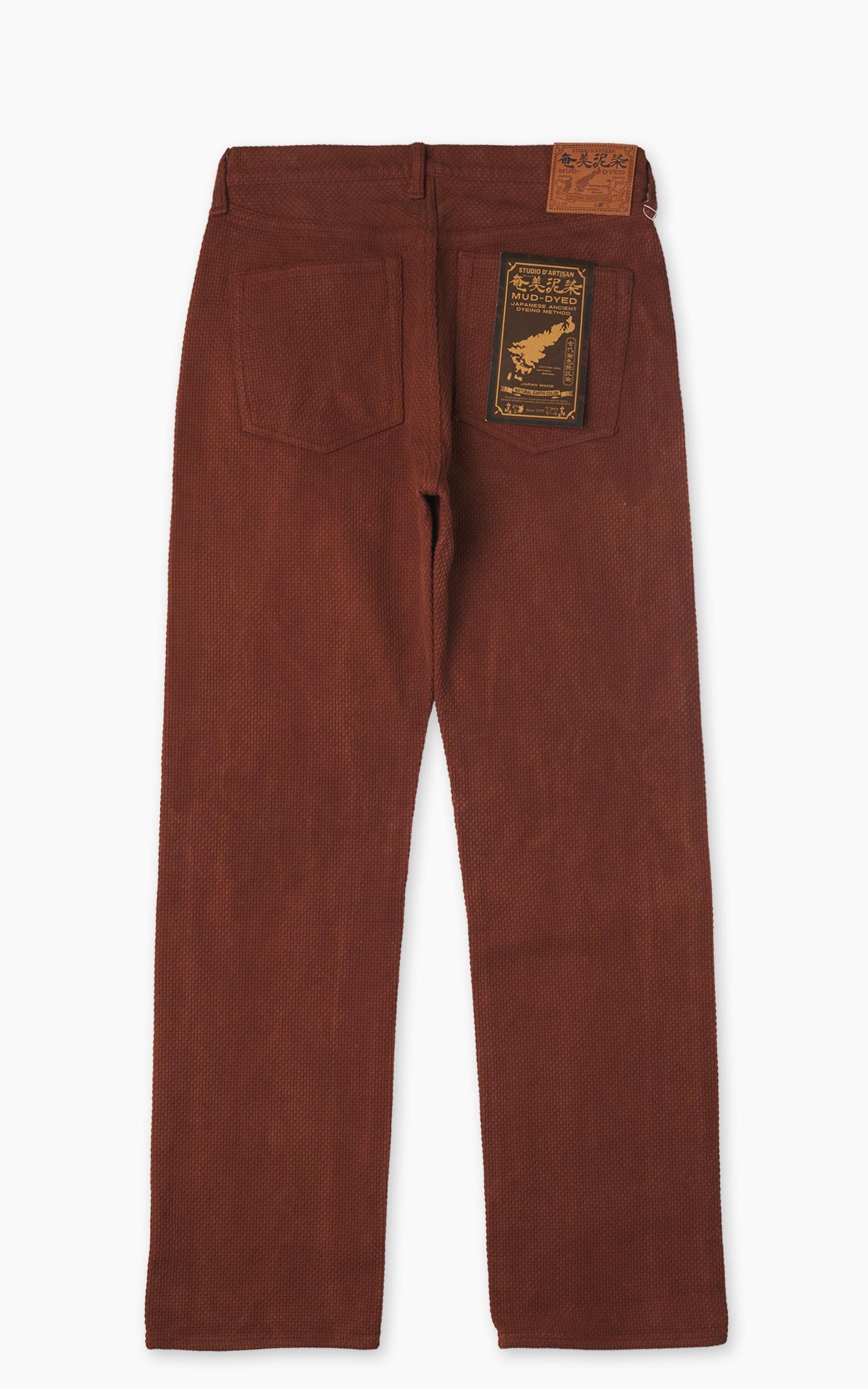 1914 Amami Oshima Mud-Dyed Sashiko Jeans Brown