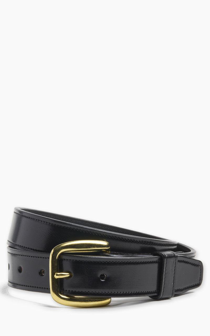Bridle Leather Stitched Belt Black