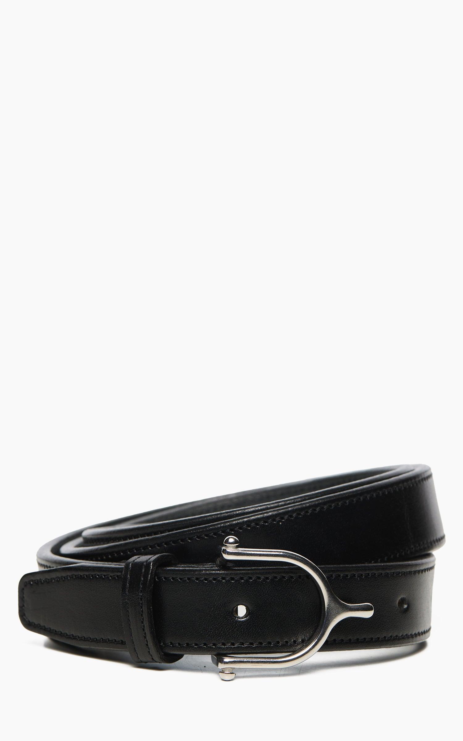 1" Bridle Leather Spur Belt Black