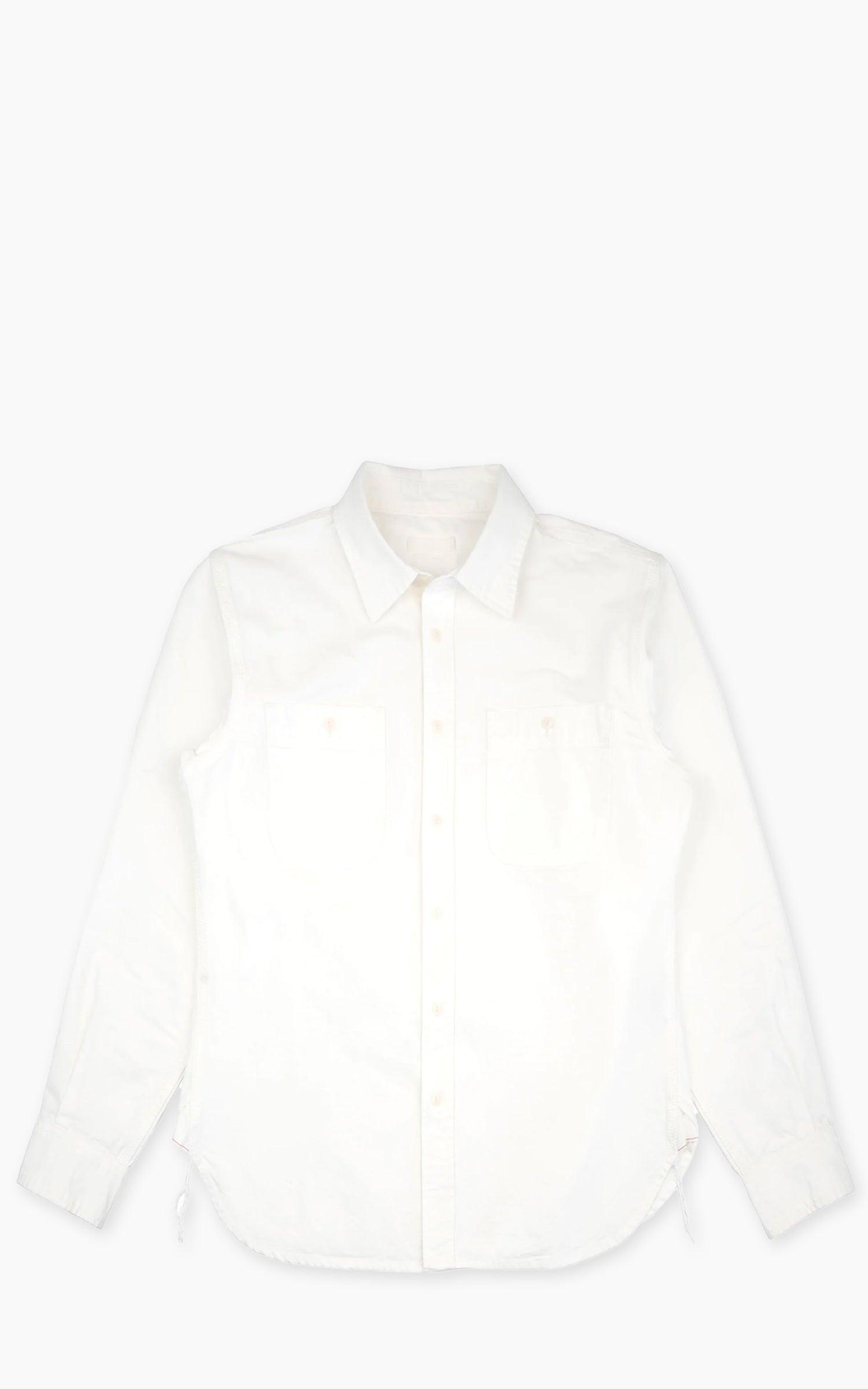 UBS434 Work Shirt Oxford Selvedge White 9oz