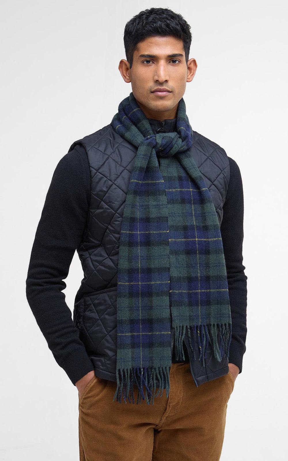 Scarf Tartan Lambswool Olive Night