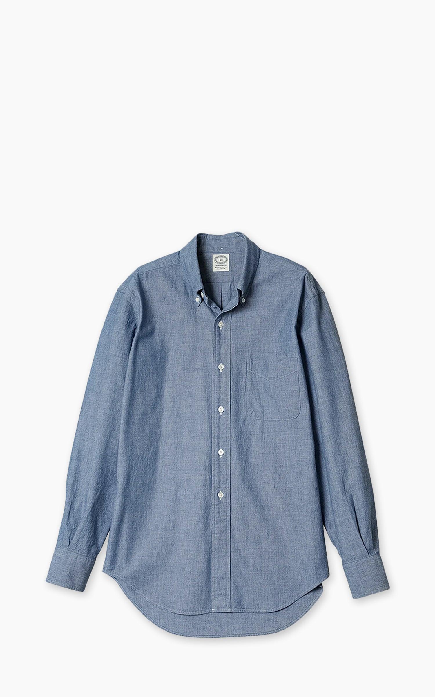 Vintage Ivy Button-Down Chambray Shirt Blue