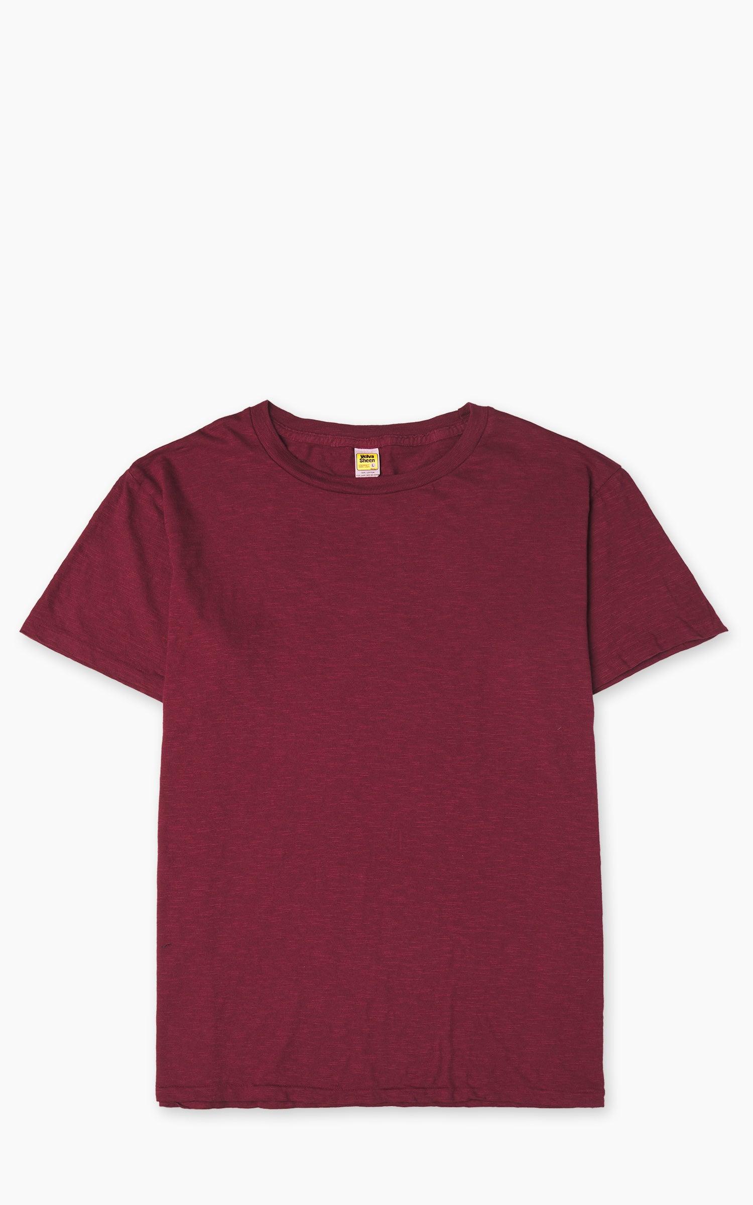 Rolled Crew Neck Tee Burgundy