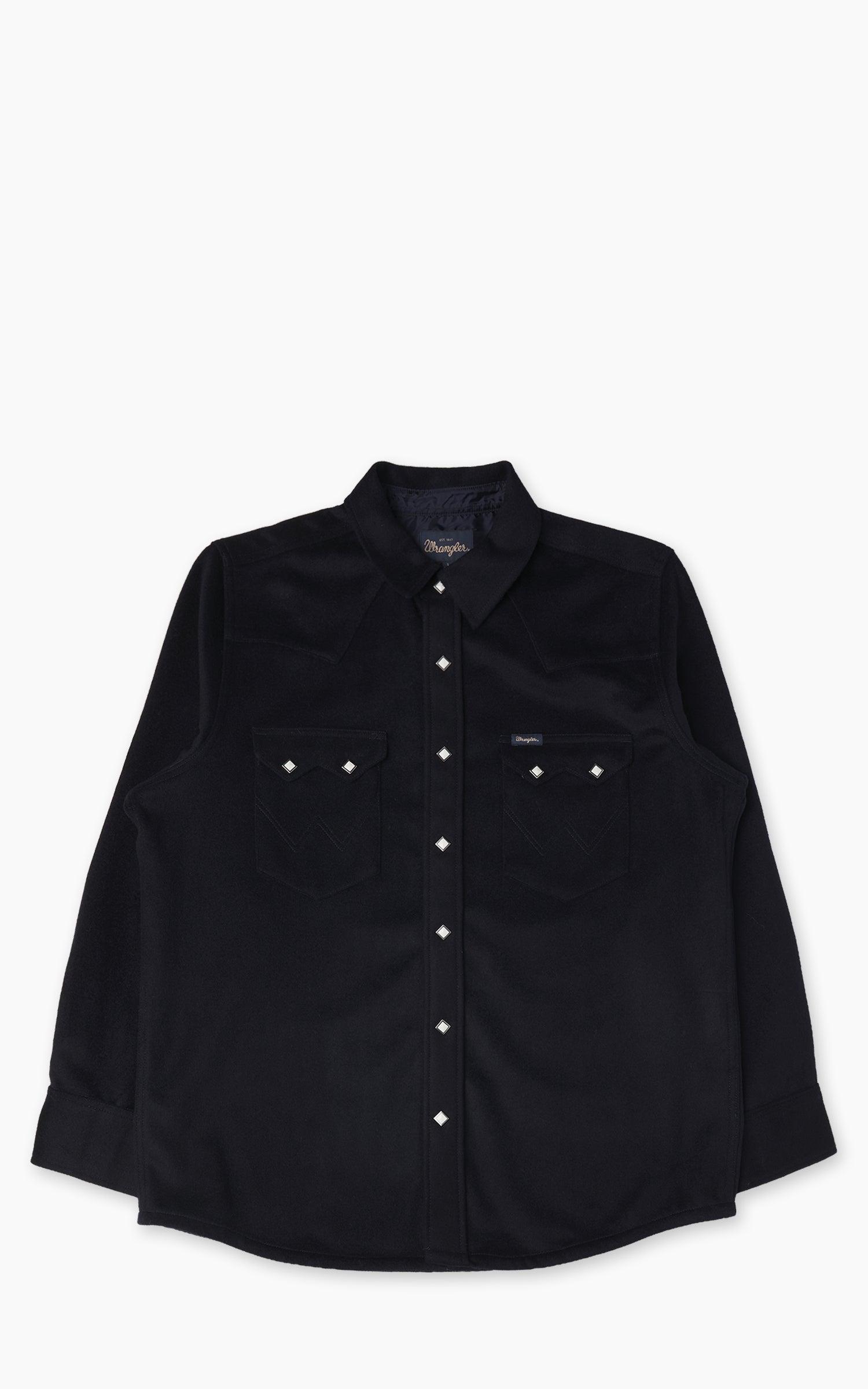 Regular Wool Western Shirt Dark Navy