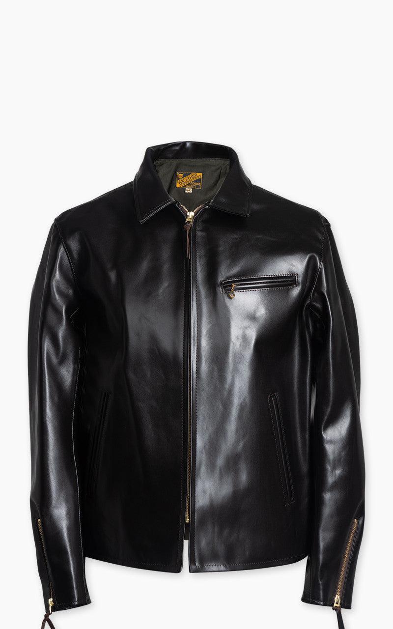PR-65 Vintage Horsehide Light Single Riders Leather Jacket Black
