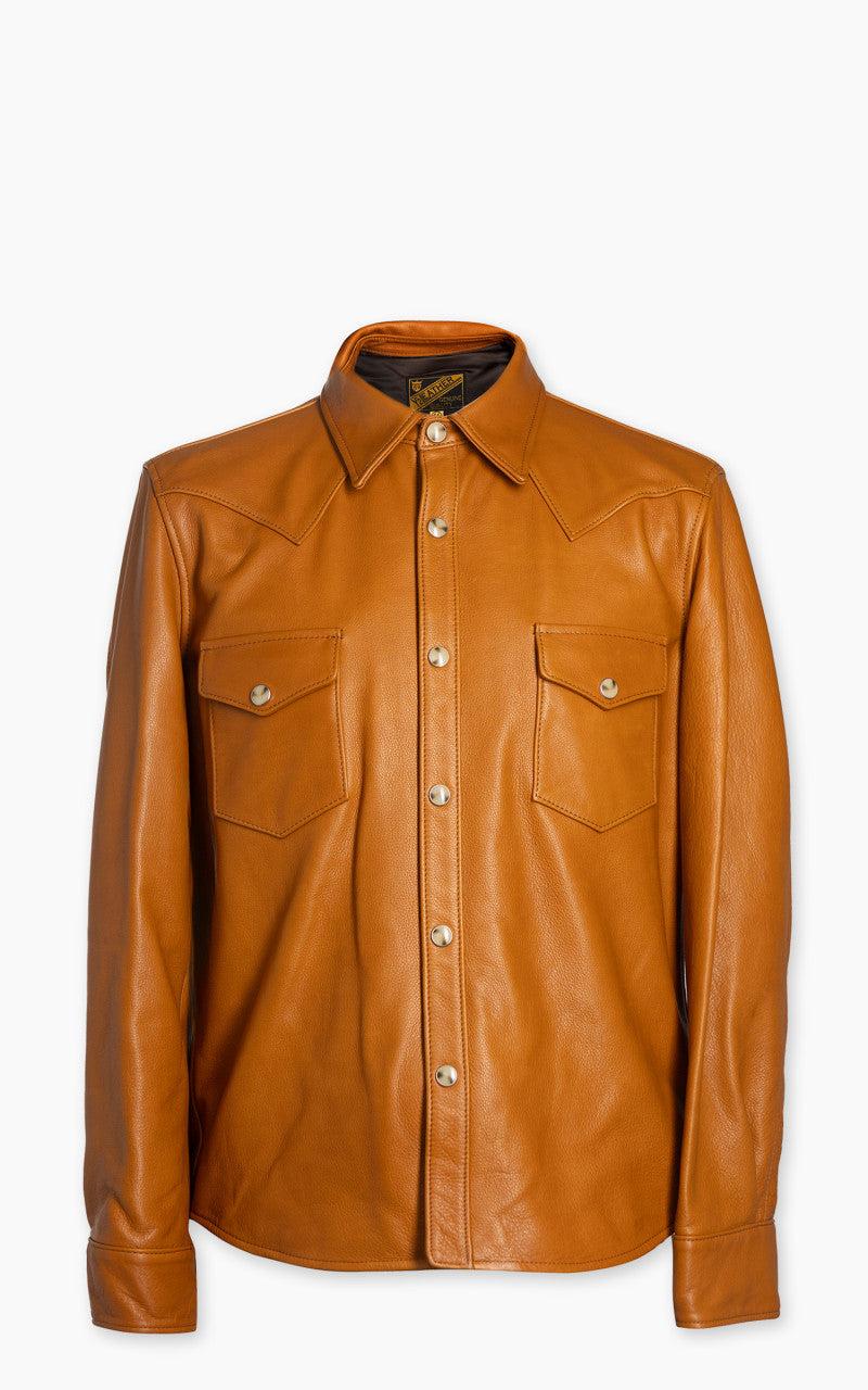 Steer Oil Leather Western Shirt Camel