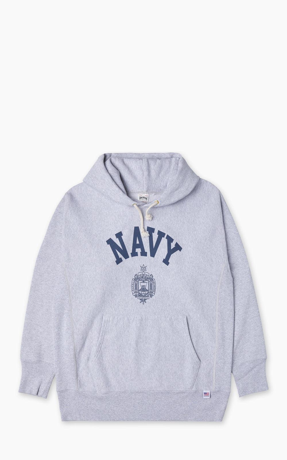 U.S. Cotton R/V Hoodie (Navy) Print Heather Grey