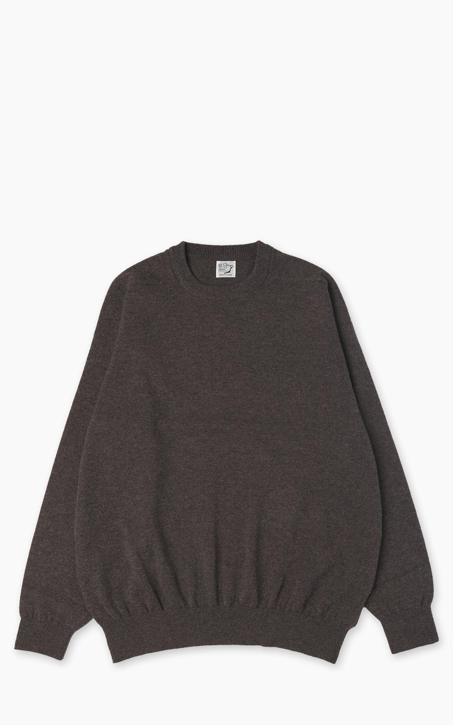 Simple Crewneck Wool Sweater Brown