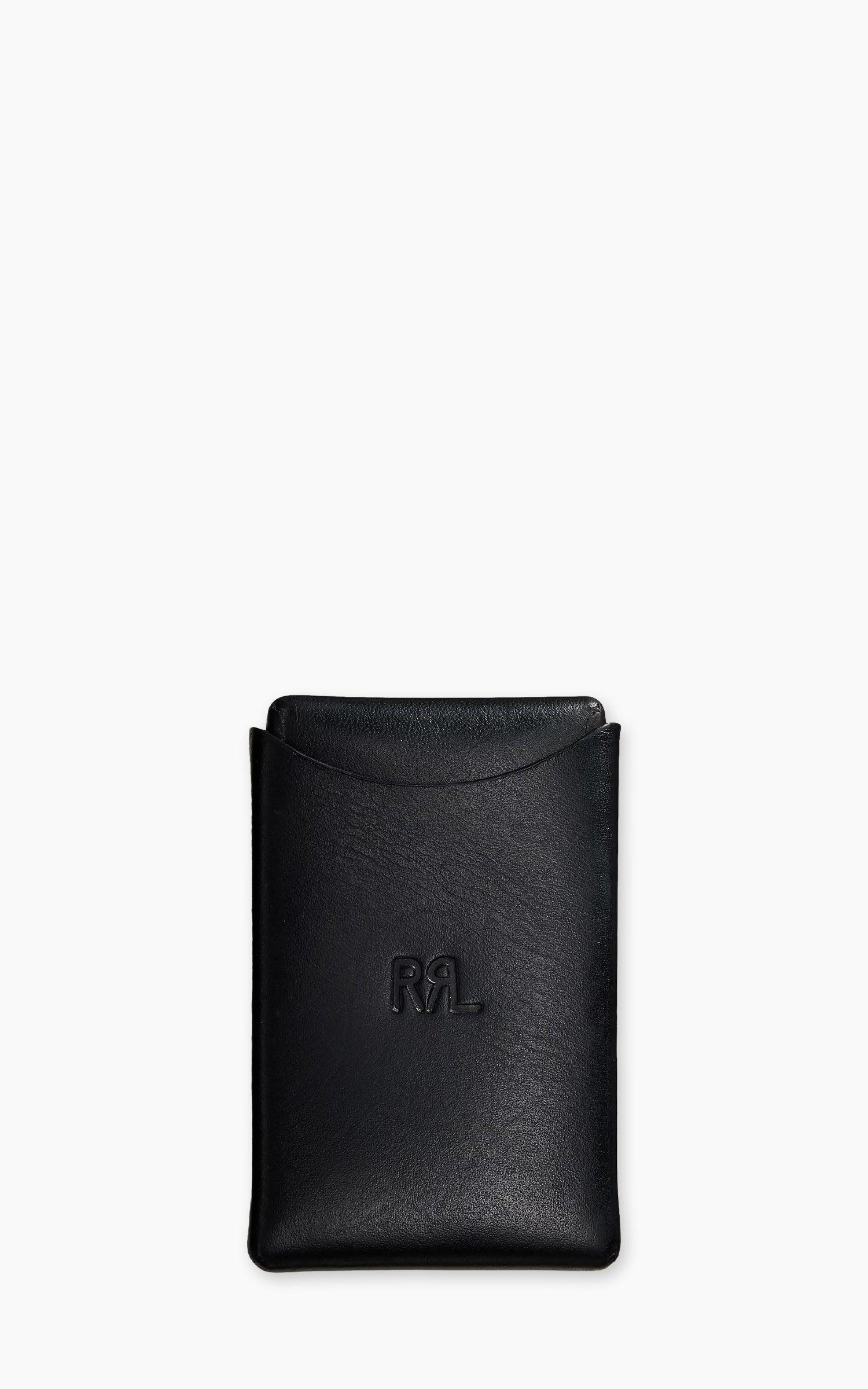 Leather Card Case Black Over Brown