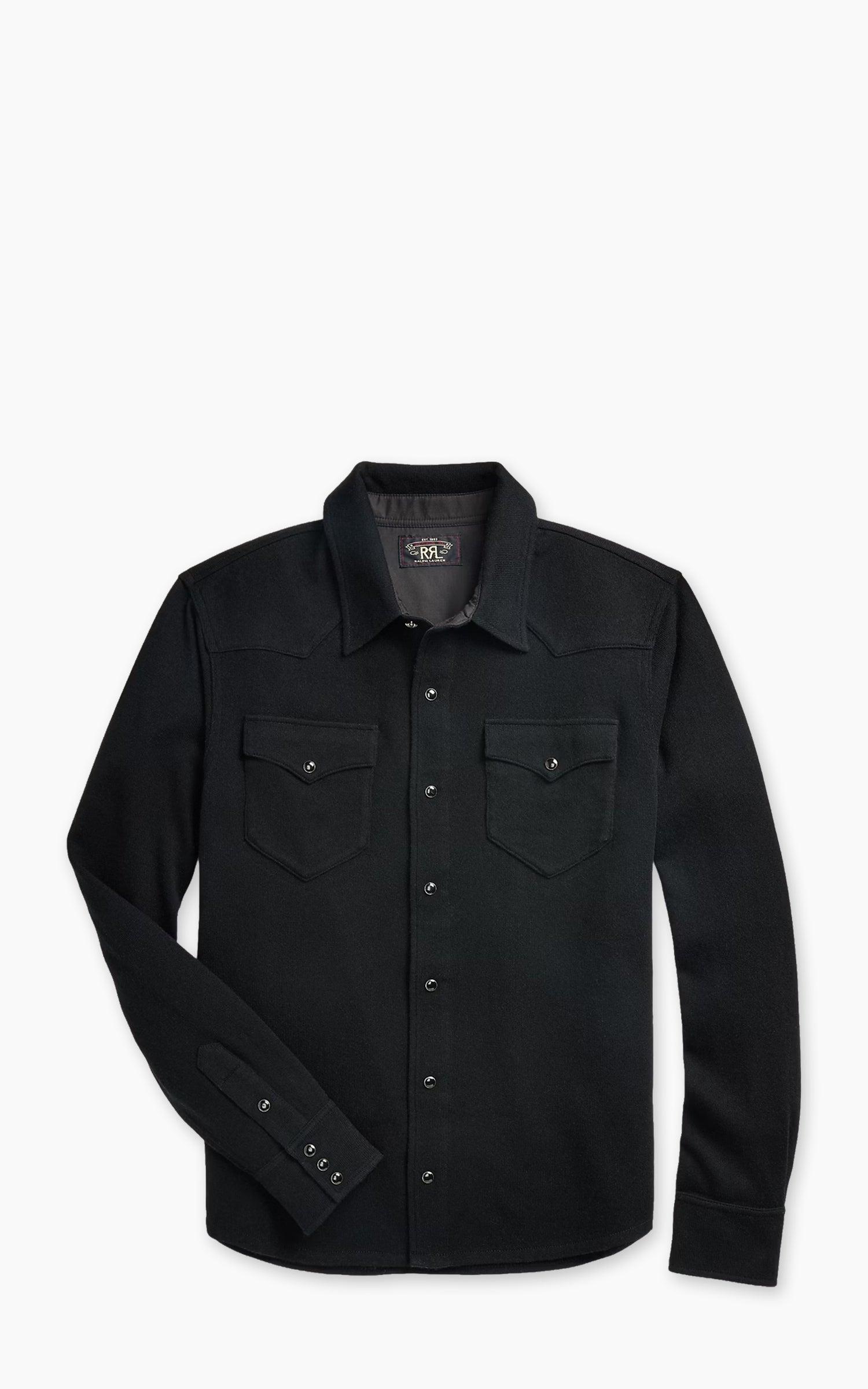 Wool-Cashmere Western Shirt Jumper Black