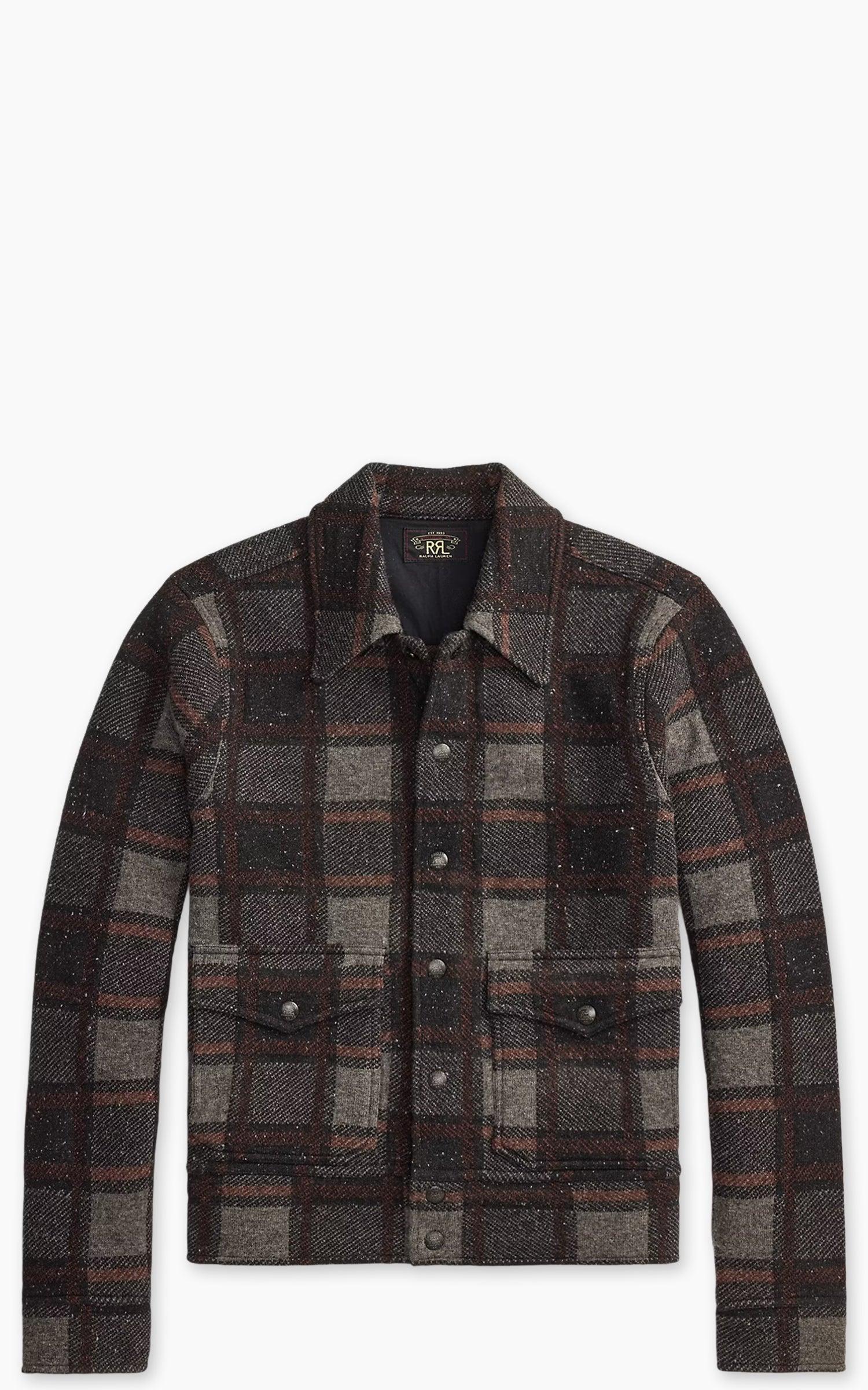 Plaid Wool Cardigan Grey Multi