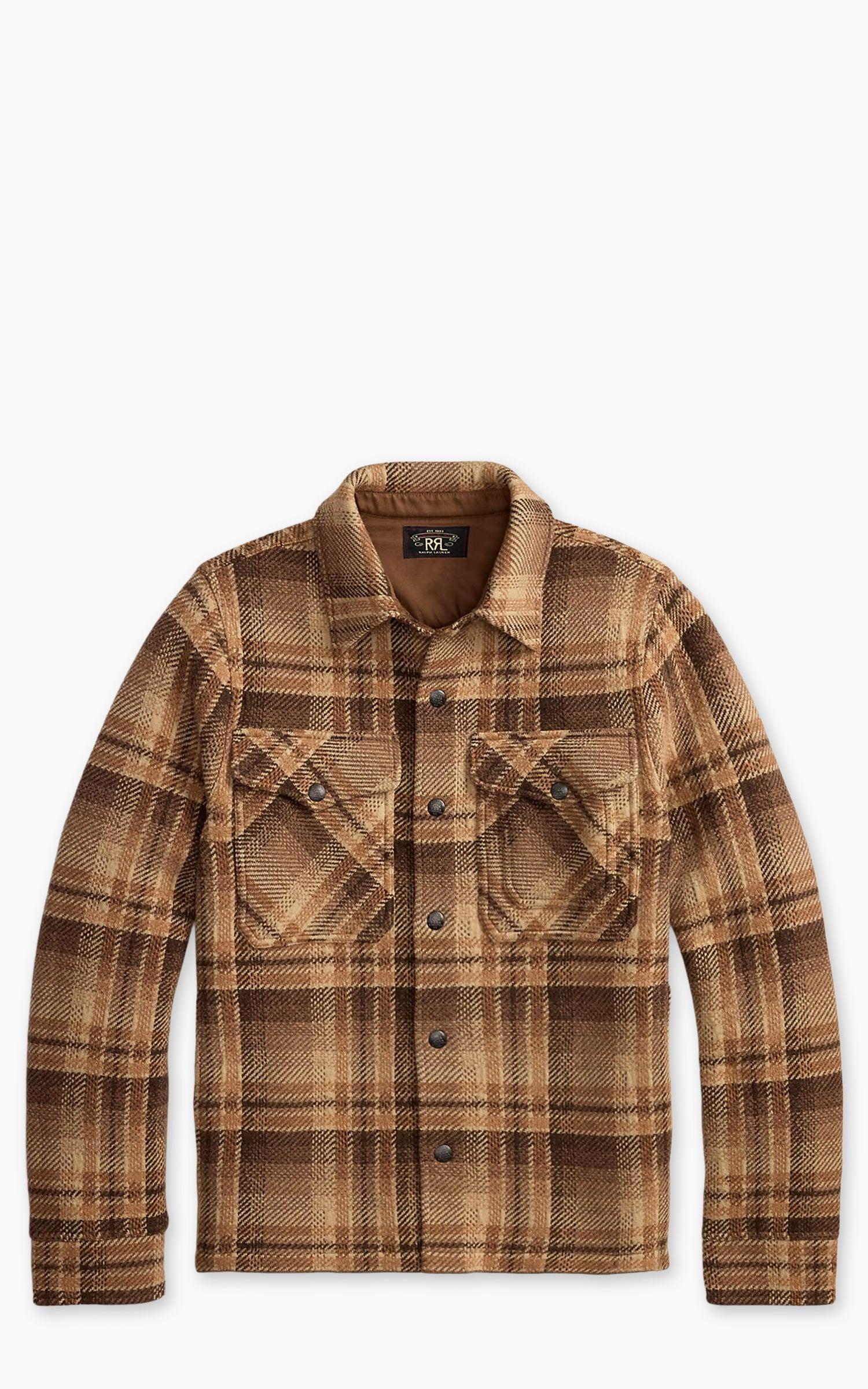 Plaid Wool Workshirt Jumper Tan/Rust Multi