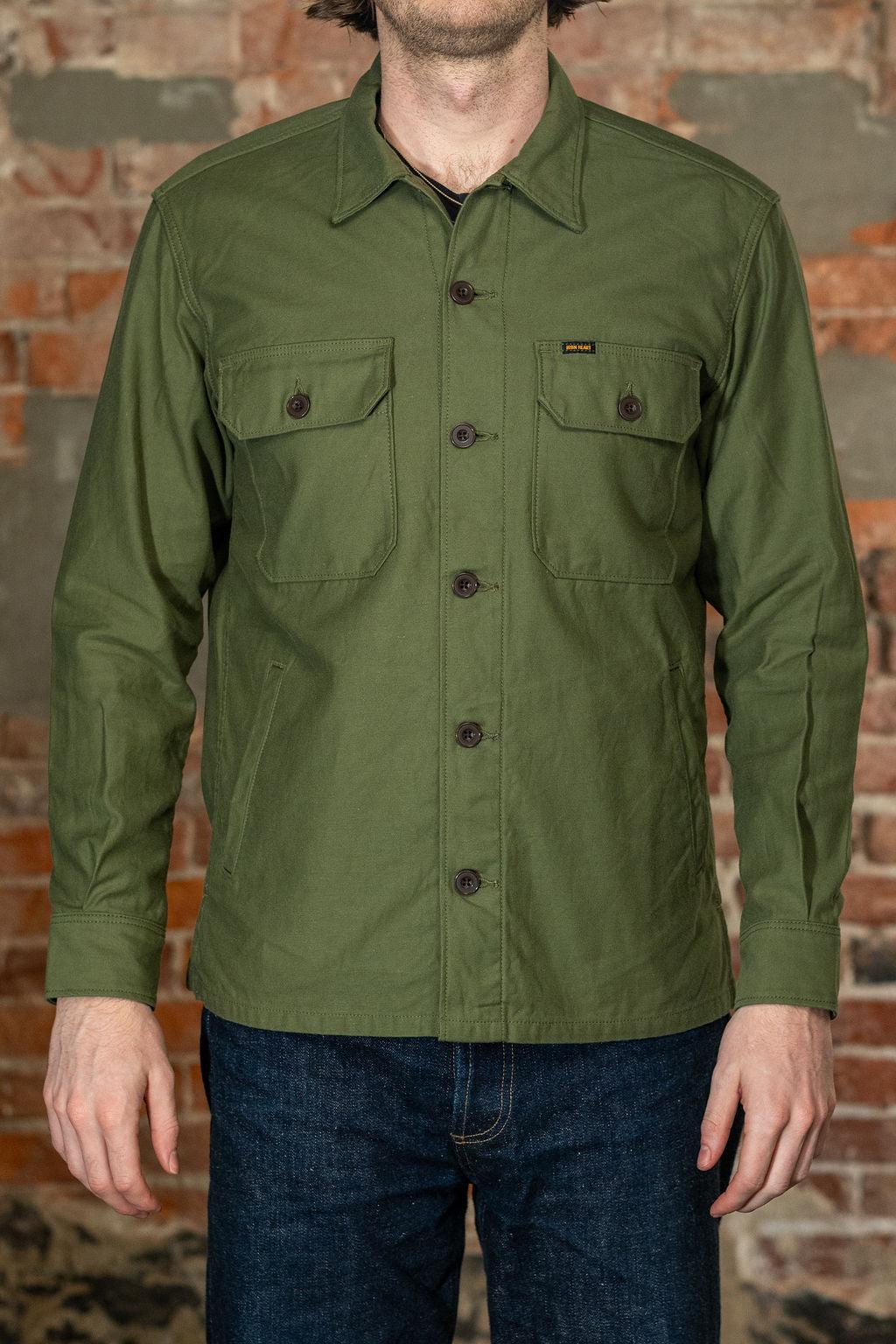 IHSH-451-ODG 9oz Cotton Sateen Military CPO Shirt - Olive Drab Green