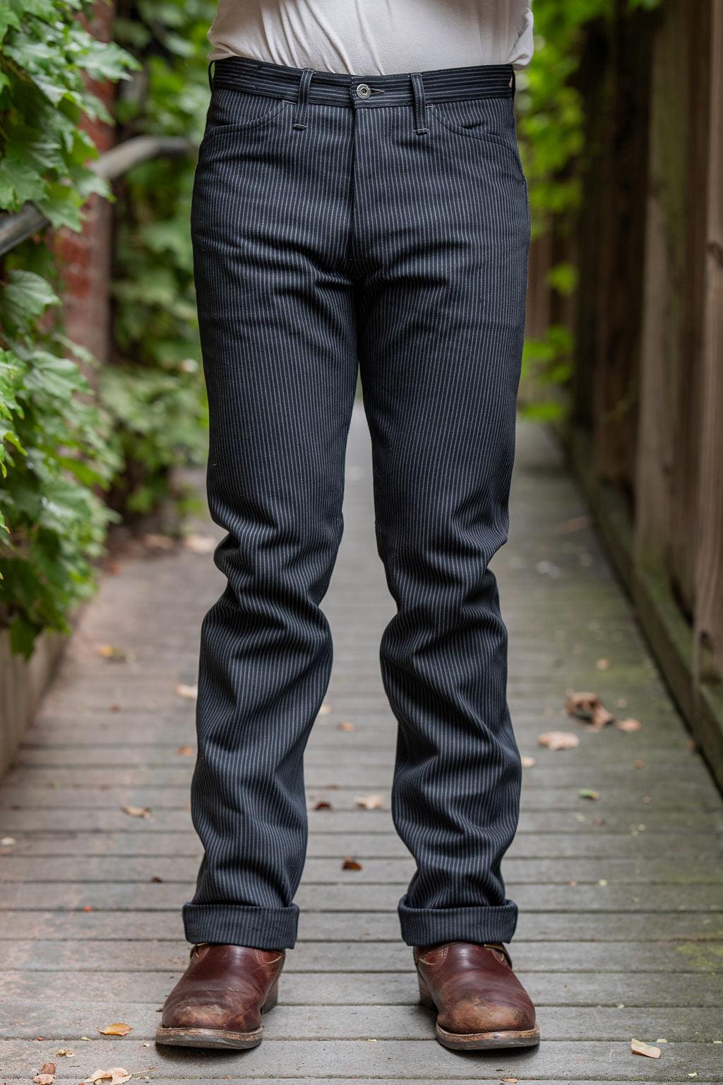 Swearengen Pant - Grey/Black Hickory Stripe