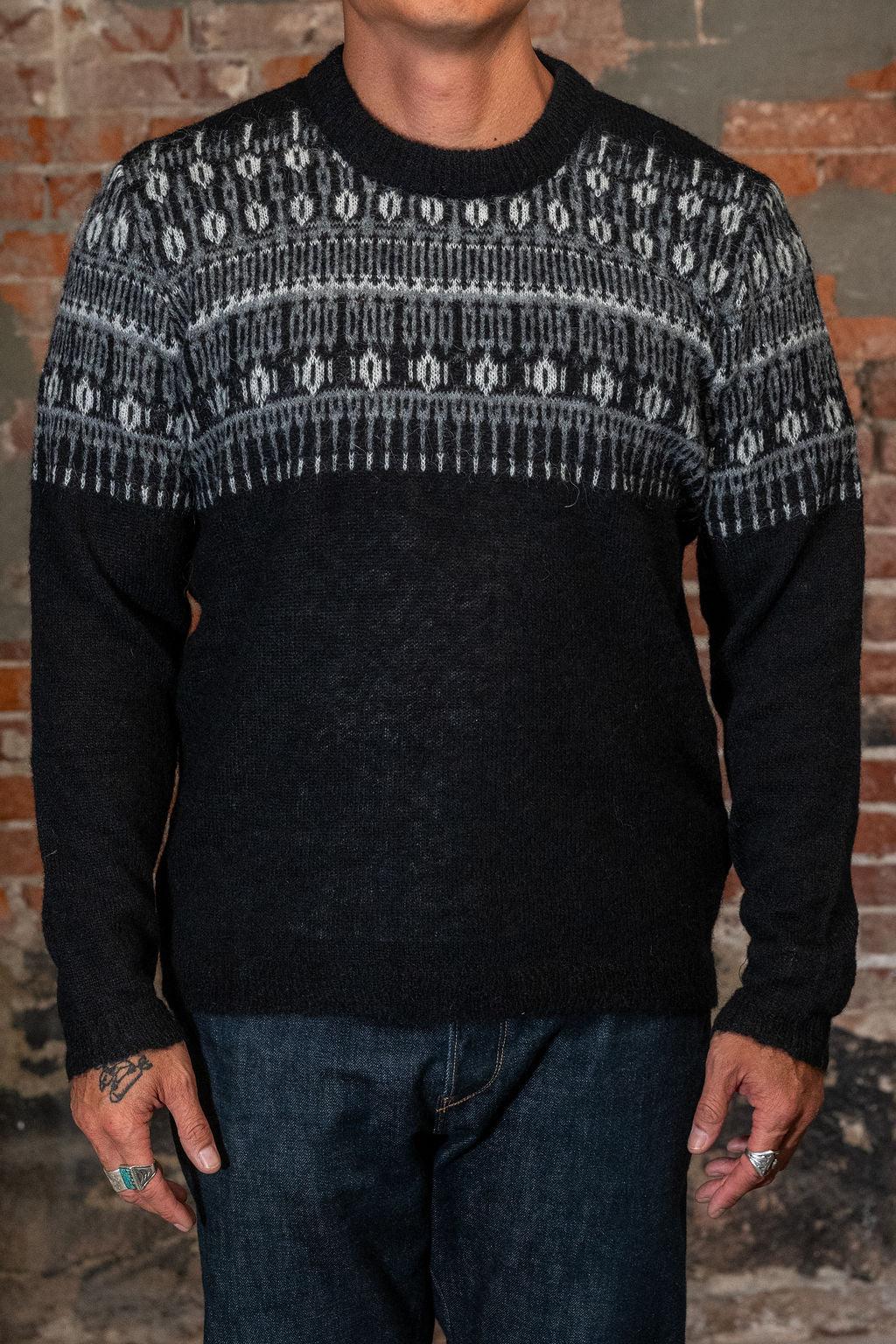 Eske Jacquard Design Sweater - Nordic Black