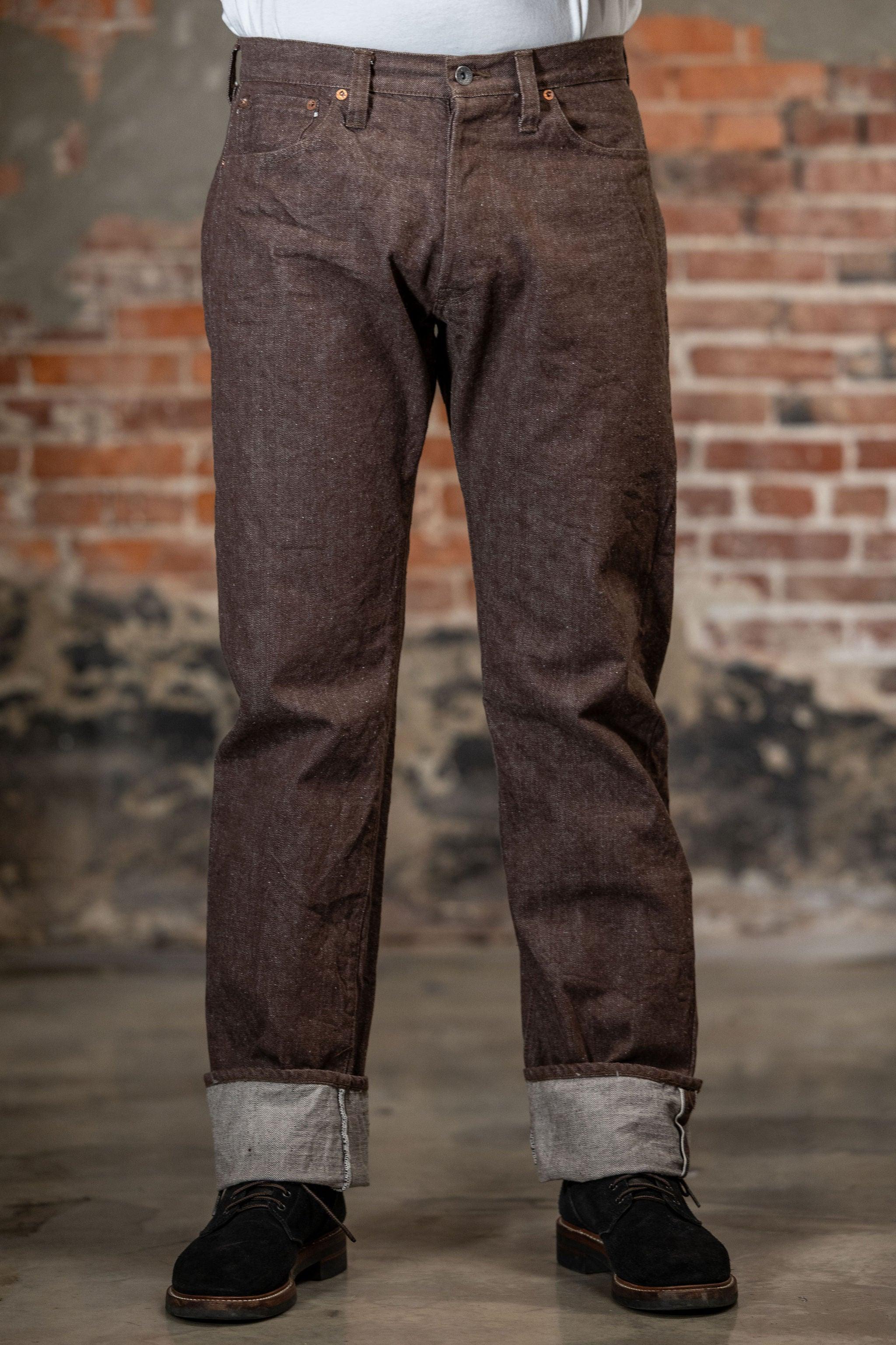 S0150BRX Regular Straight - 15oz Kanoko Brown Denim