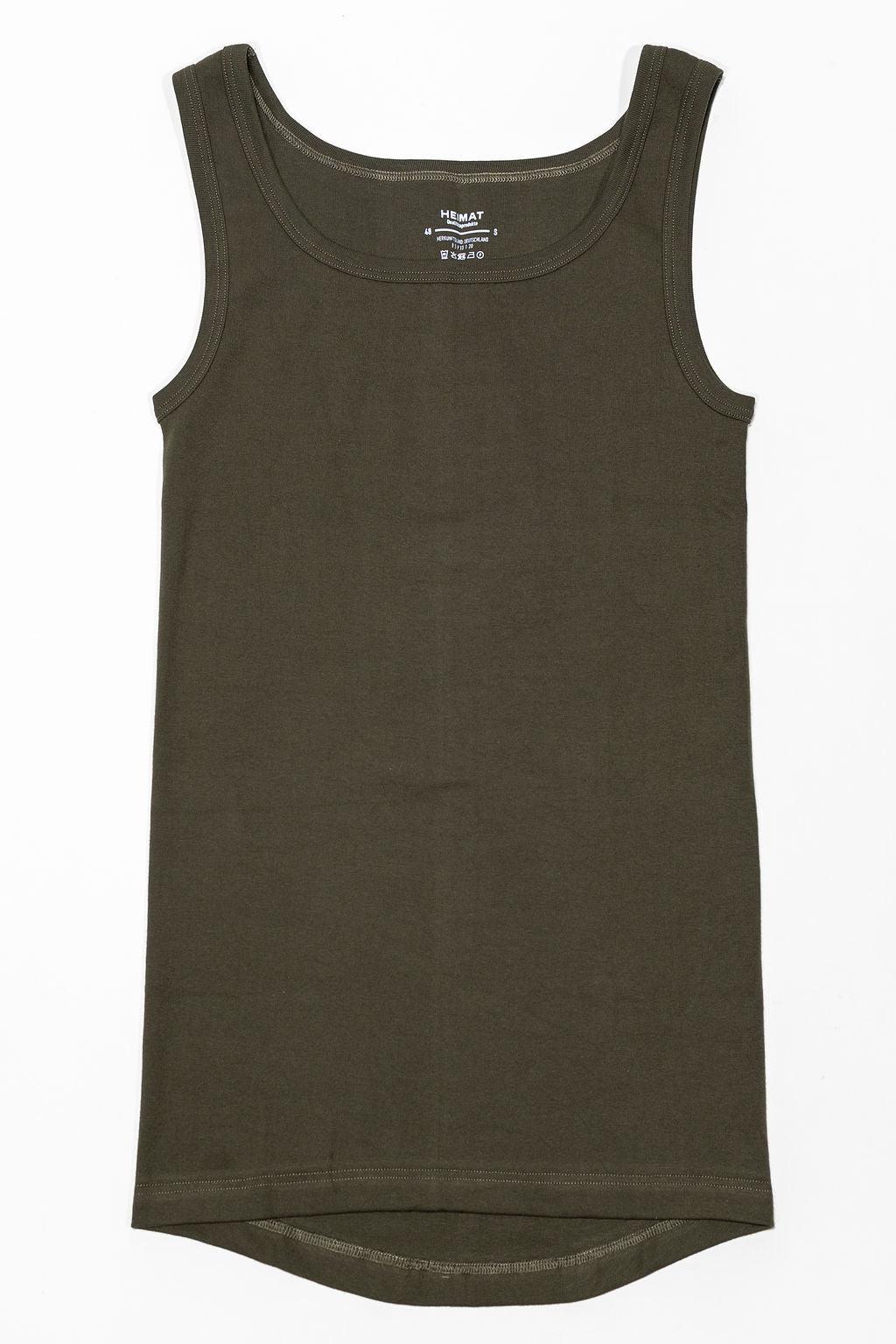 Fine Rib Tank Top - Military Green