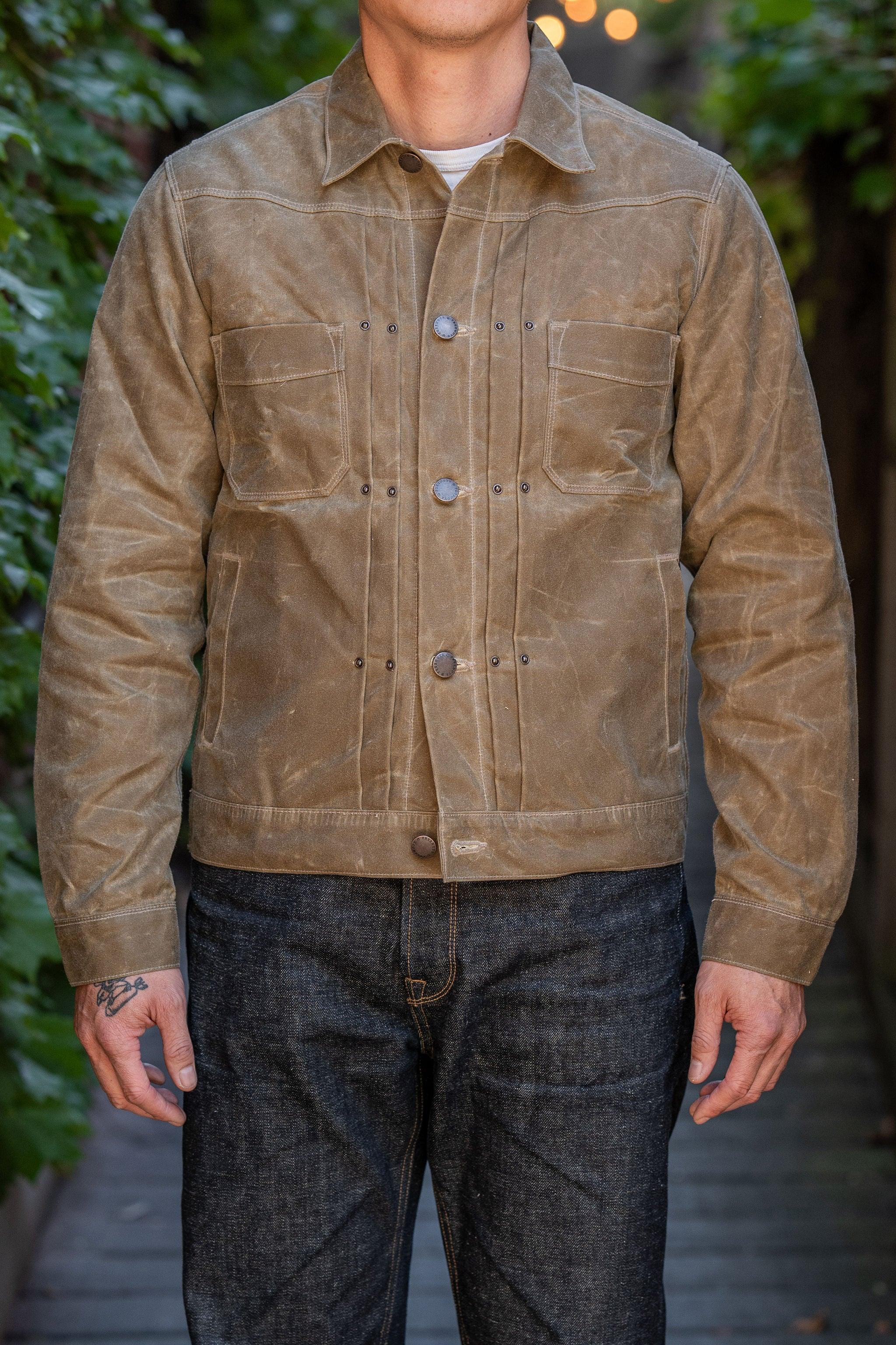 Riders Jacket Waxed Canvas- Tobacco