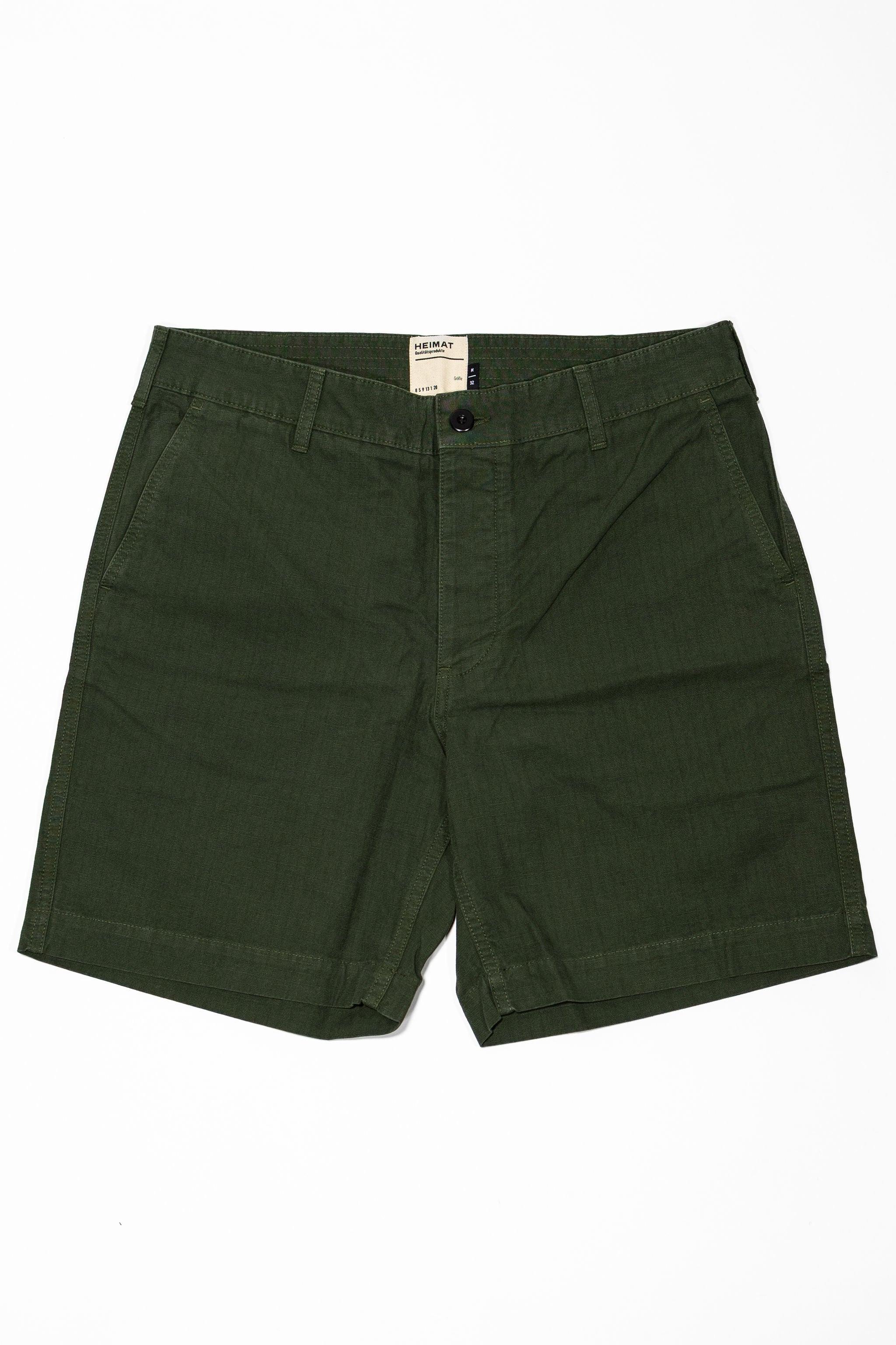 Journey Short - Military Green Rip Stop Cotton