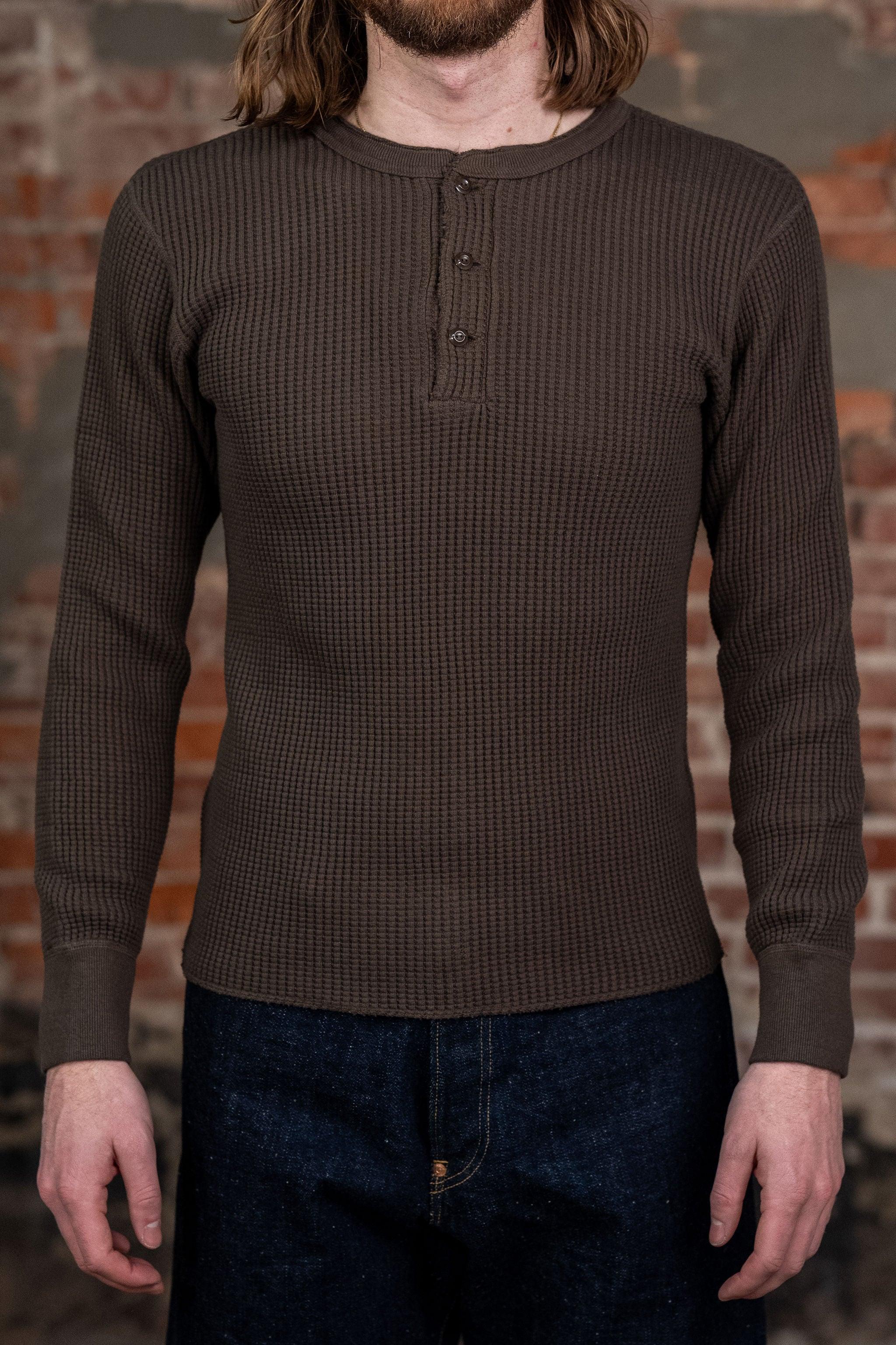 Big Waffle Henley - Brown