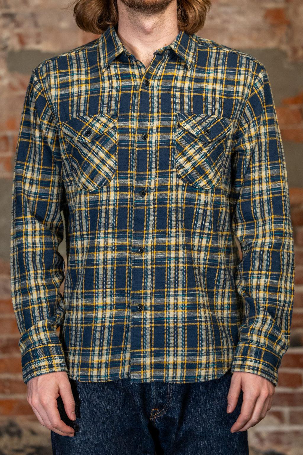 502655 Slubby Flannel Shirt - Navy