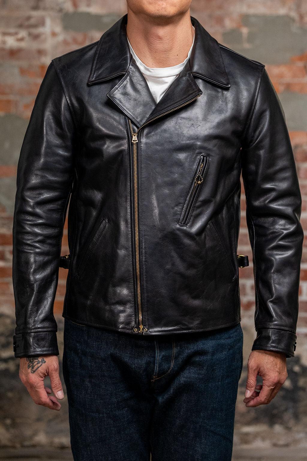 379 Horsehide Double Flats Jacket - Black