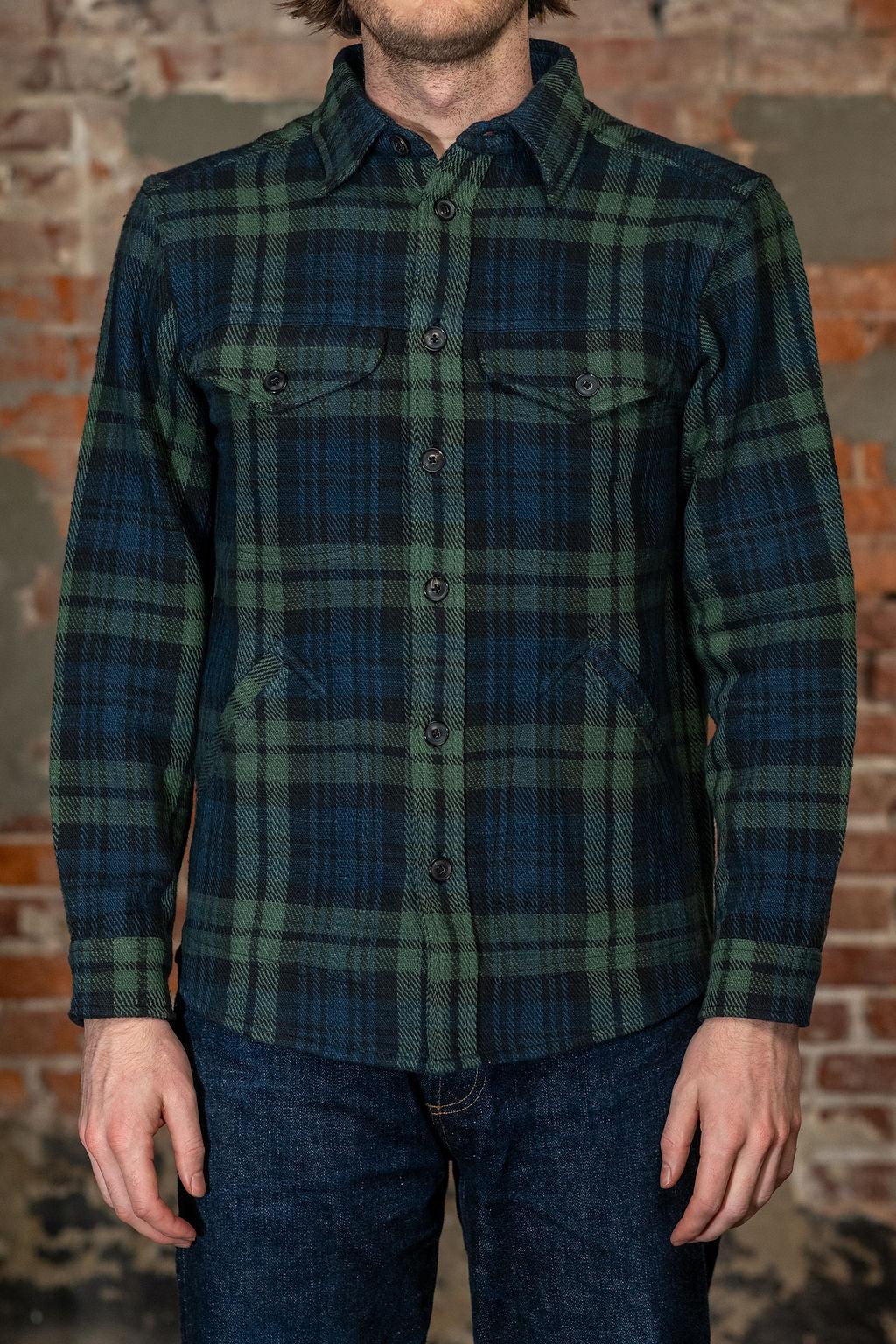 Holden Shirt - Indigo / Iron / Grass Hands-On Handwoven Tartan