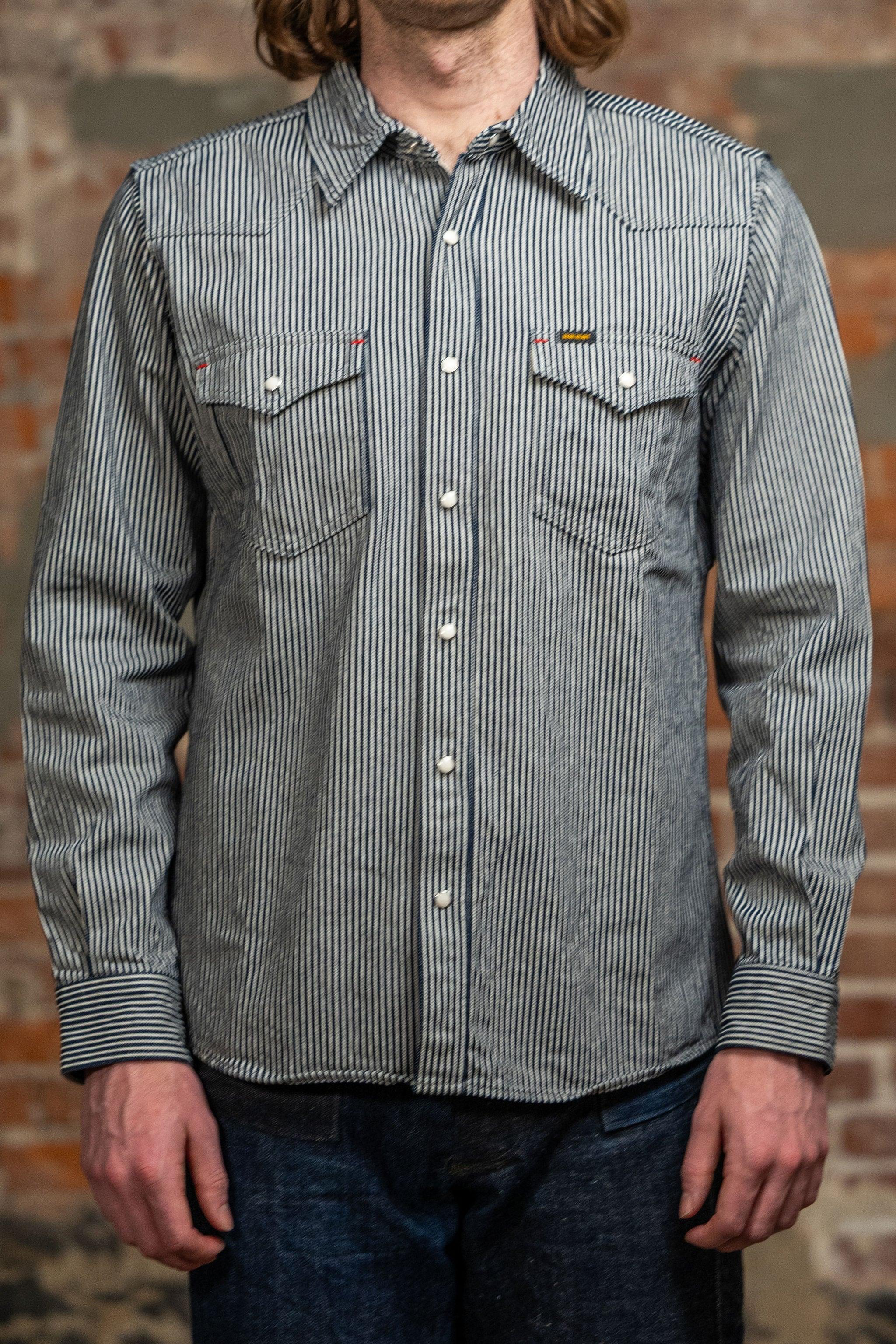 IHSH-07-IND 12oz Hickory Stripe Western - Indigo