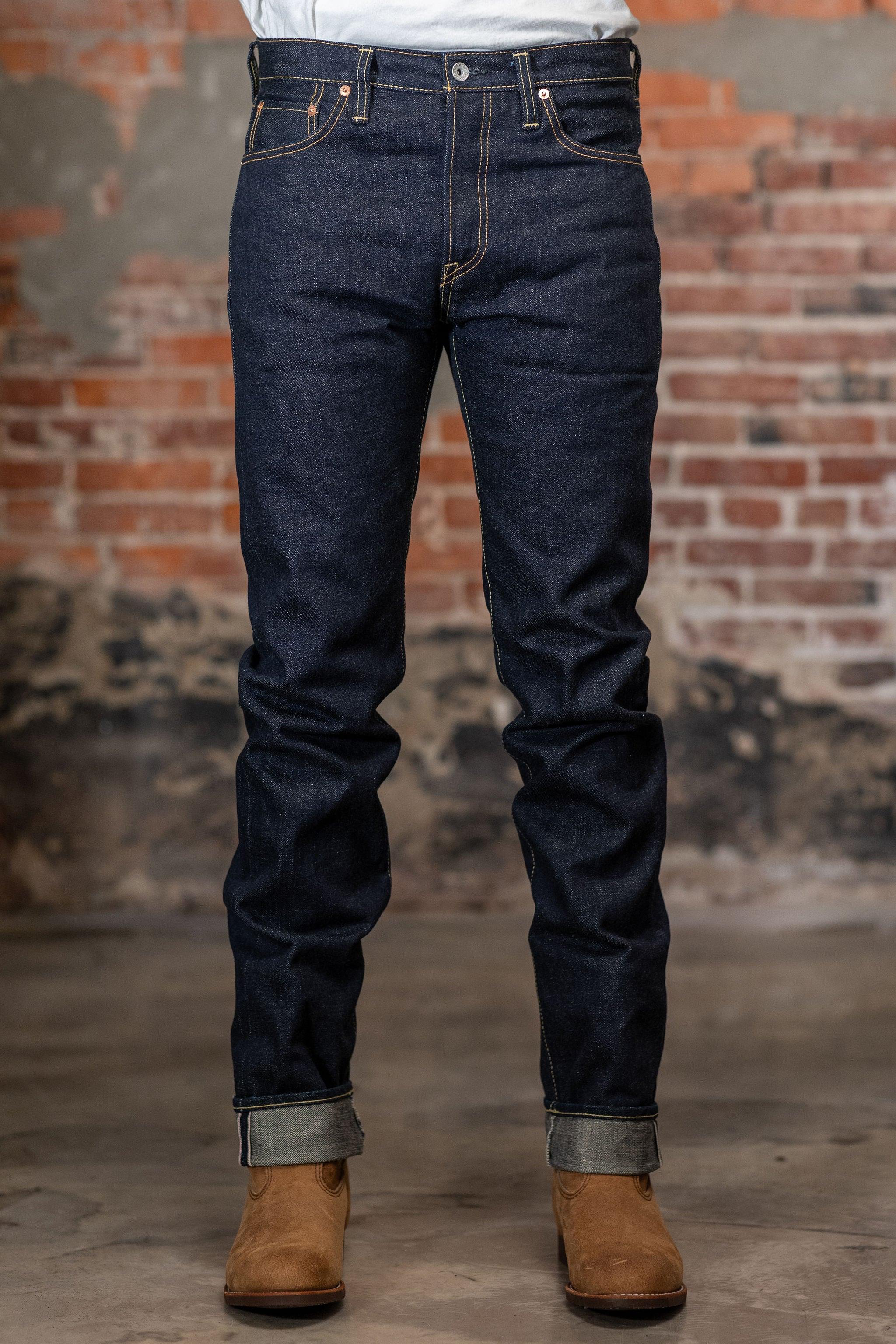 IH-666S-18 18oz Vintage Selvedge Denim Slim Straight Cut Jeans - Indigo