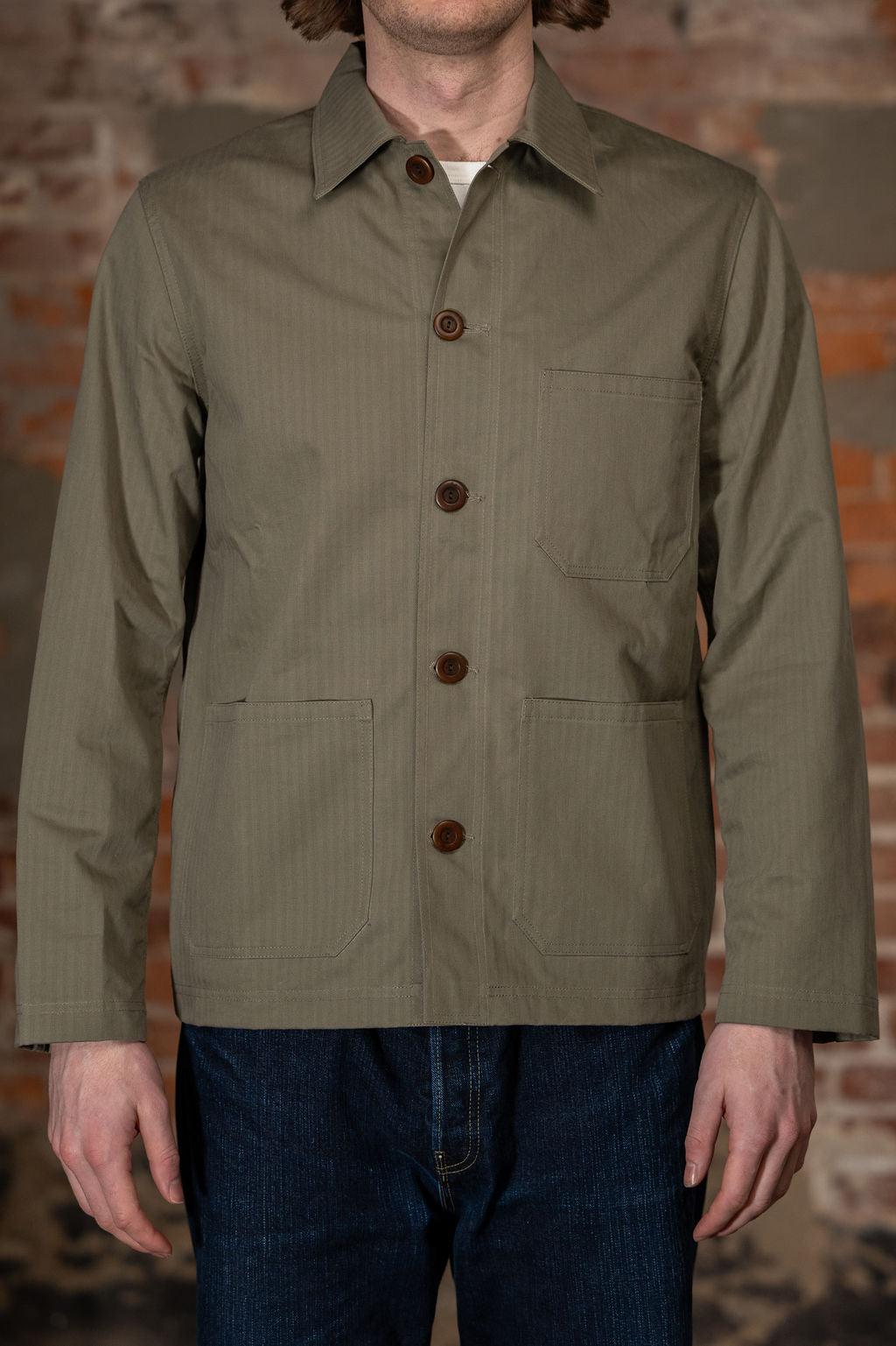 Dehen 1920 Chore Coat - Sage Dry Waxed Cotton