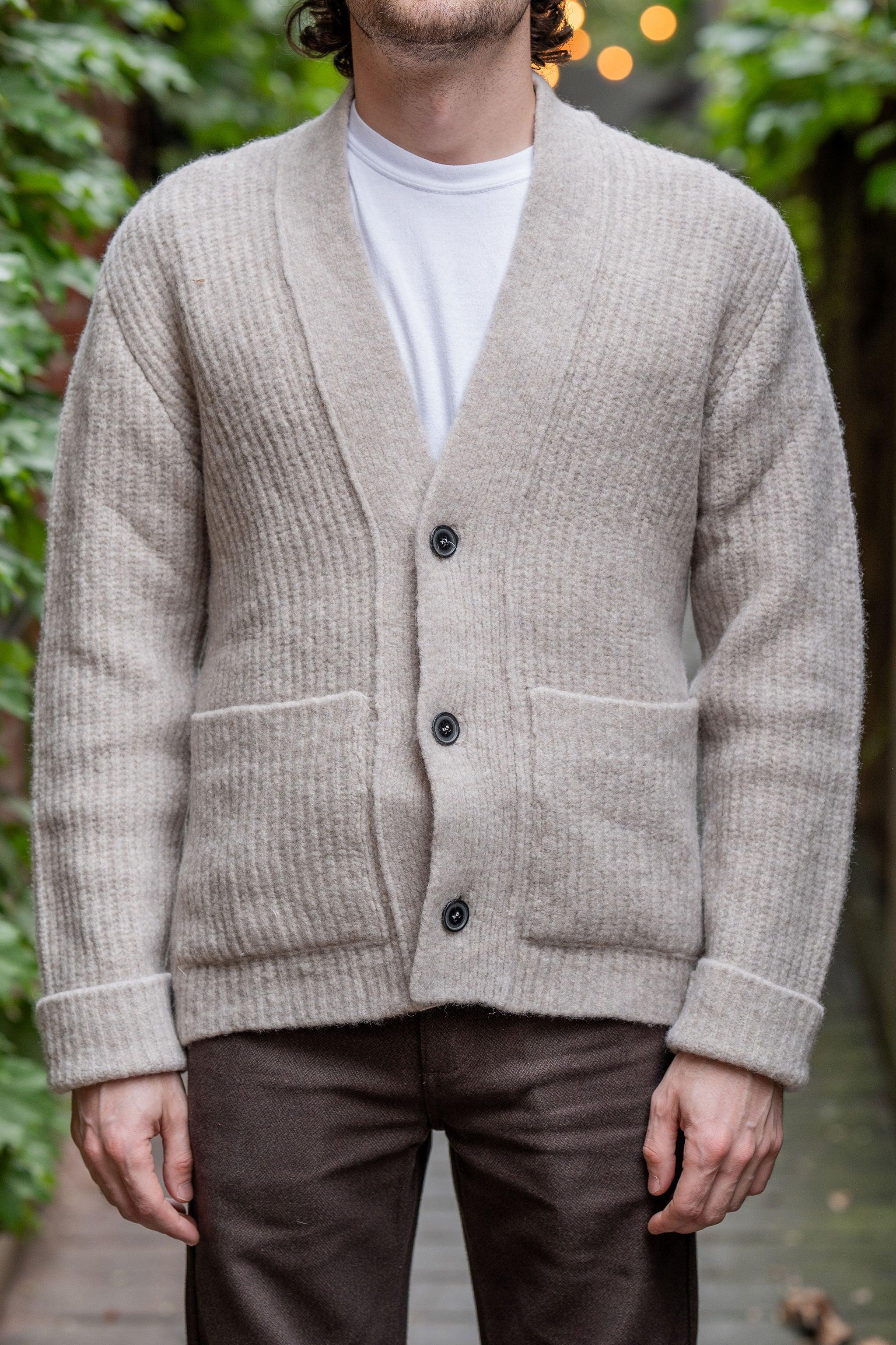 Linus Knitted Cardigan - Fuzzy Natural